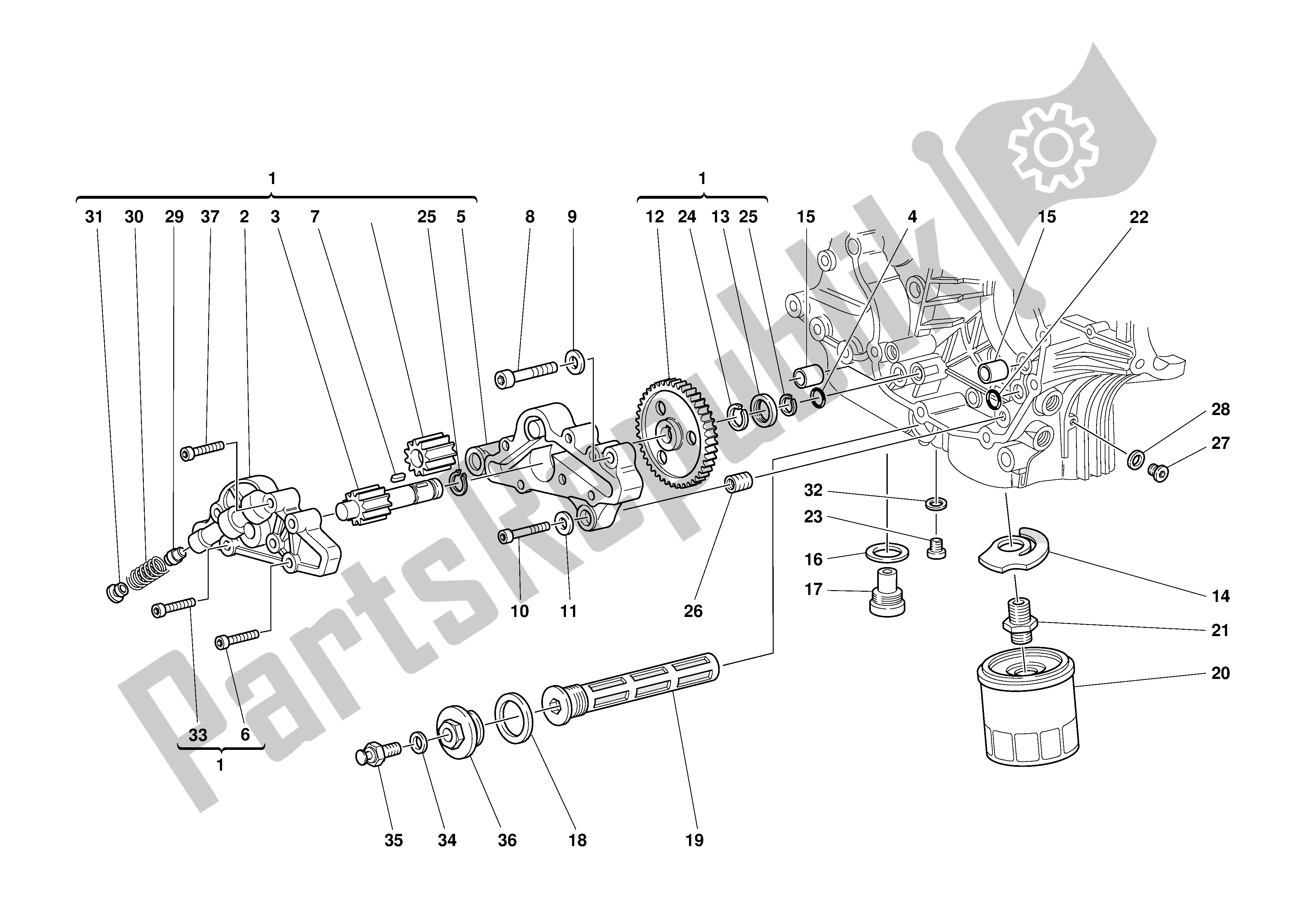 Todas las partes para Filtros Y Bomba De Aceite de Ducati Supersport 800 2003