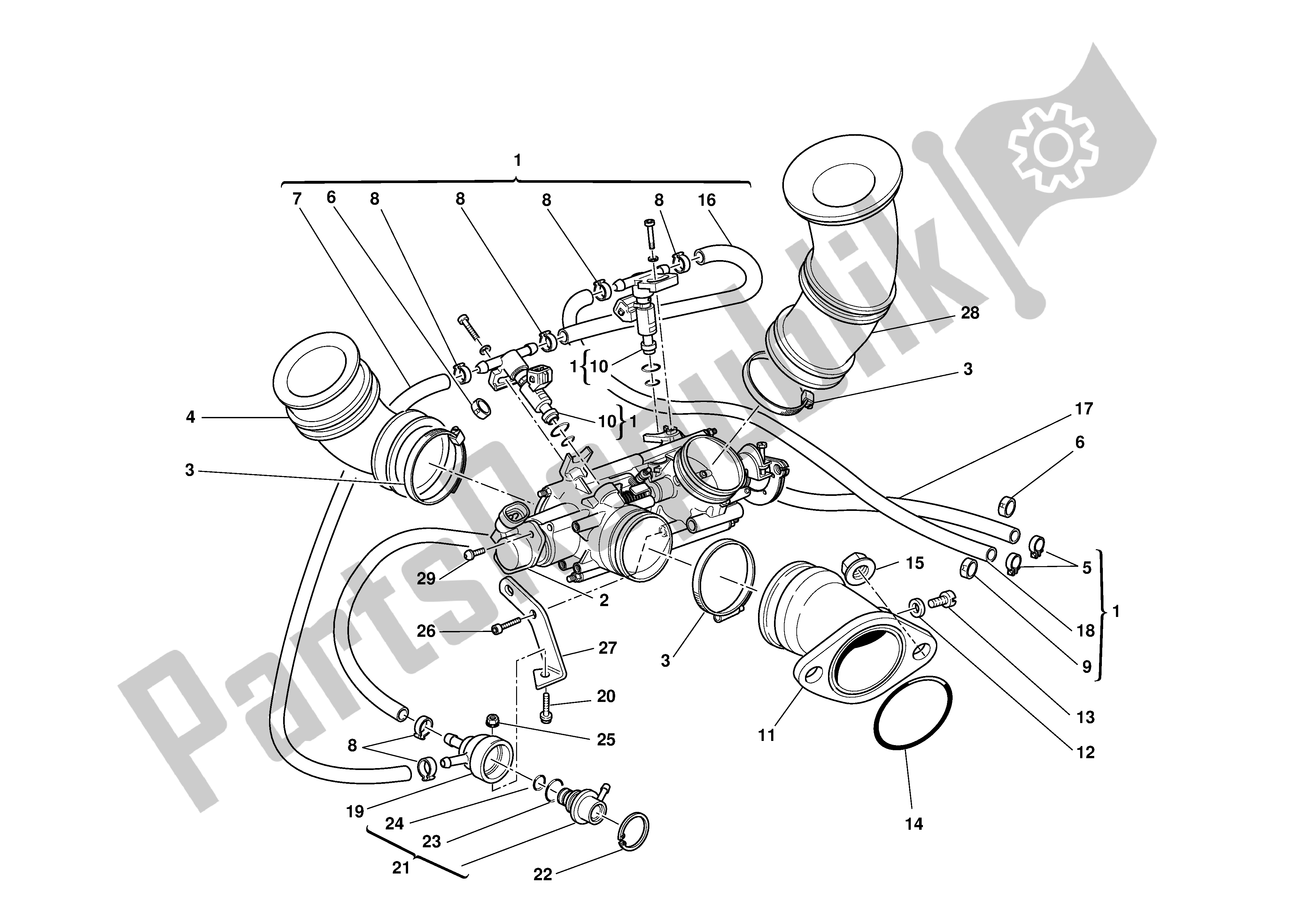 Todas las partes para Cuerpo Del Acelerador de Ducati Supersport 800 2003