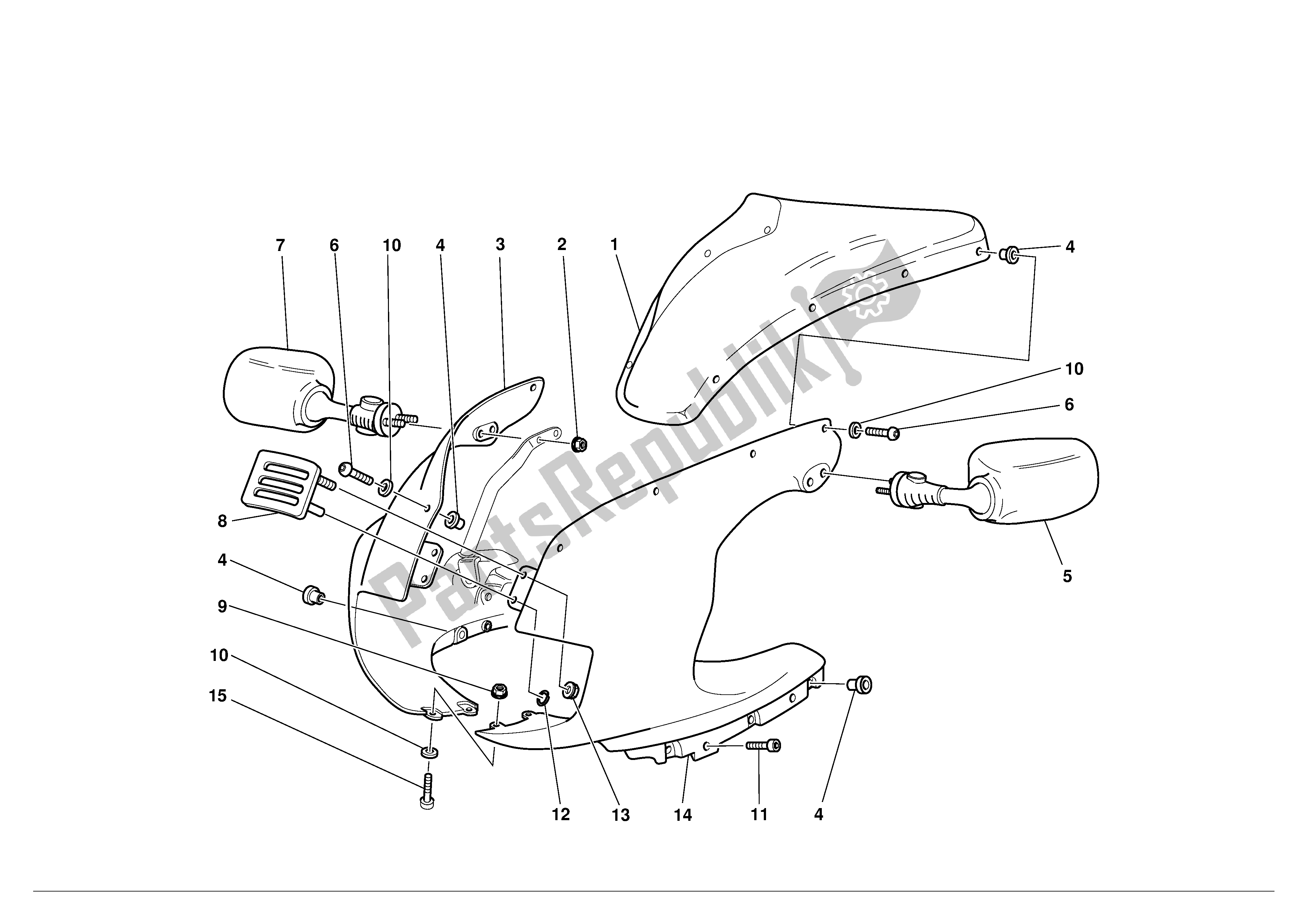 Tutte le parti per il Carenatura Del Faro del Ducati Supersport 900 2001