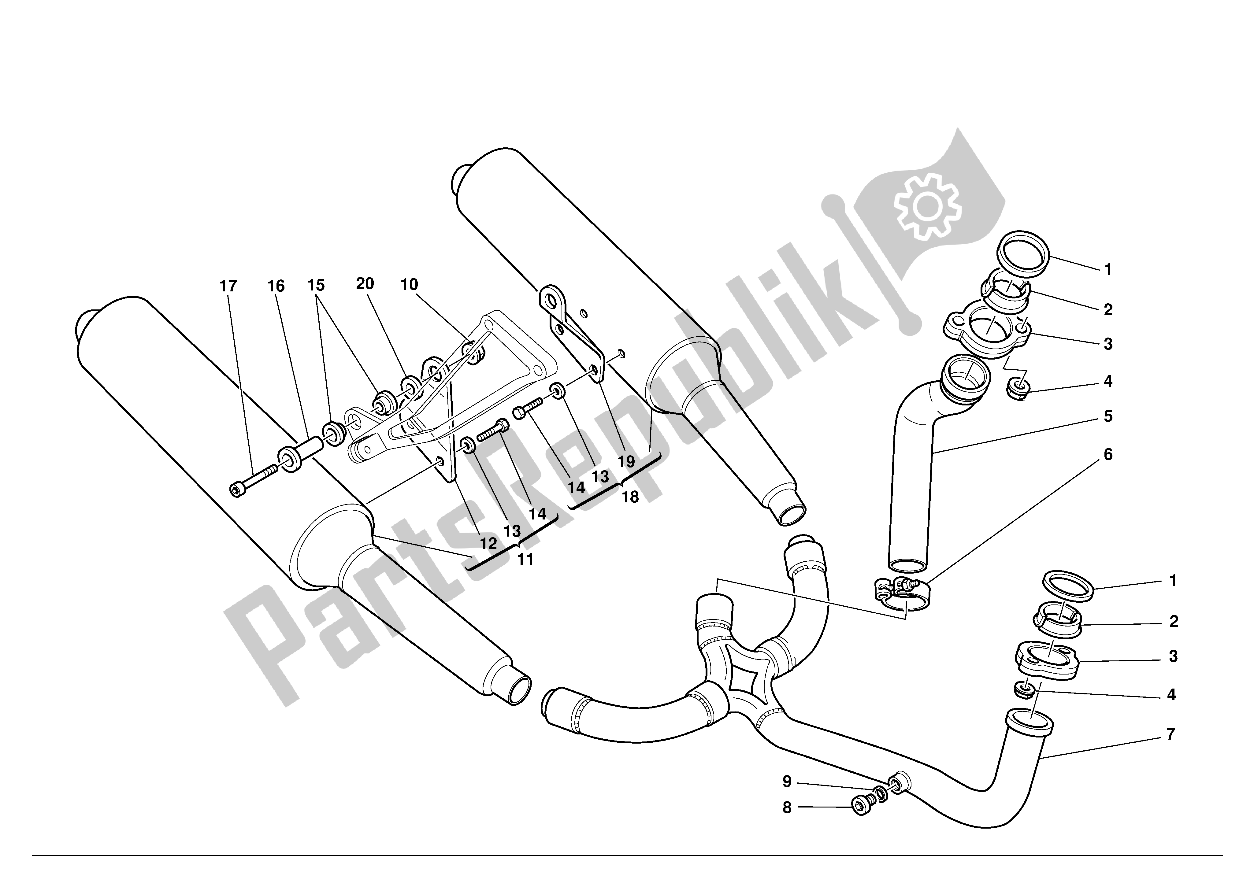 Tutte le parti per il Impianto Di Scarico del Ducati Supersport 900 2001