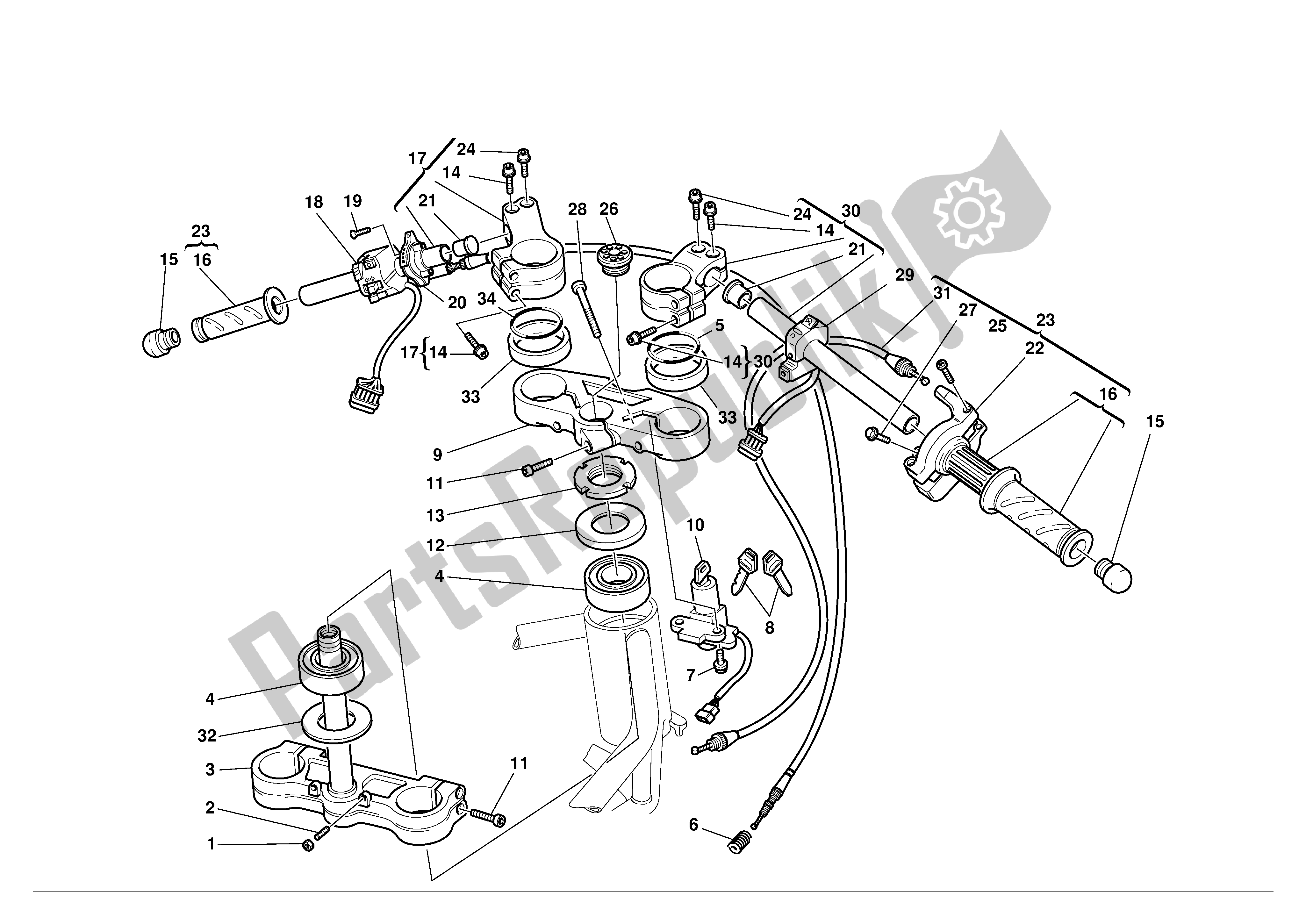 Todas las partes para Manillar Y Controles de Ducati Supersport 900 2001