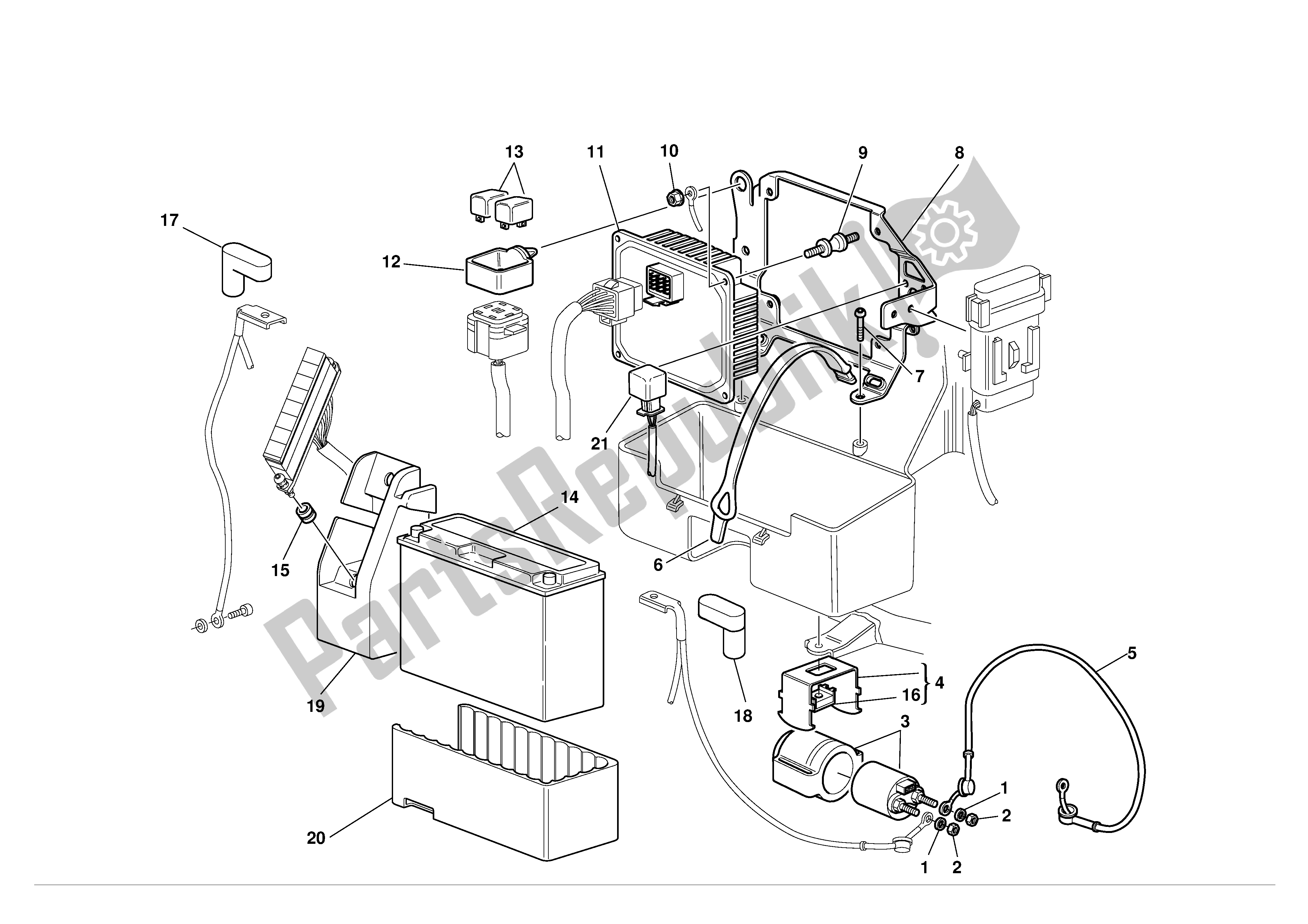 Todas las partes para Montaje En Caja De Batería de Ducati Supersport 900 2002