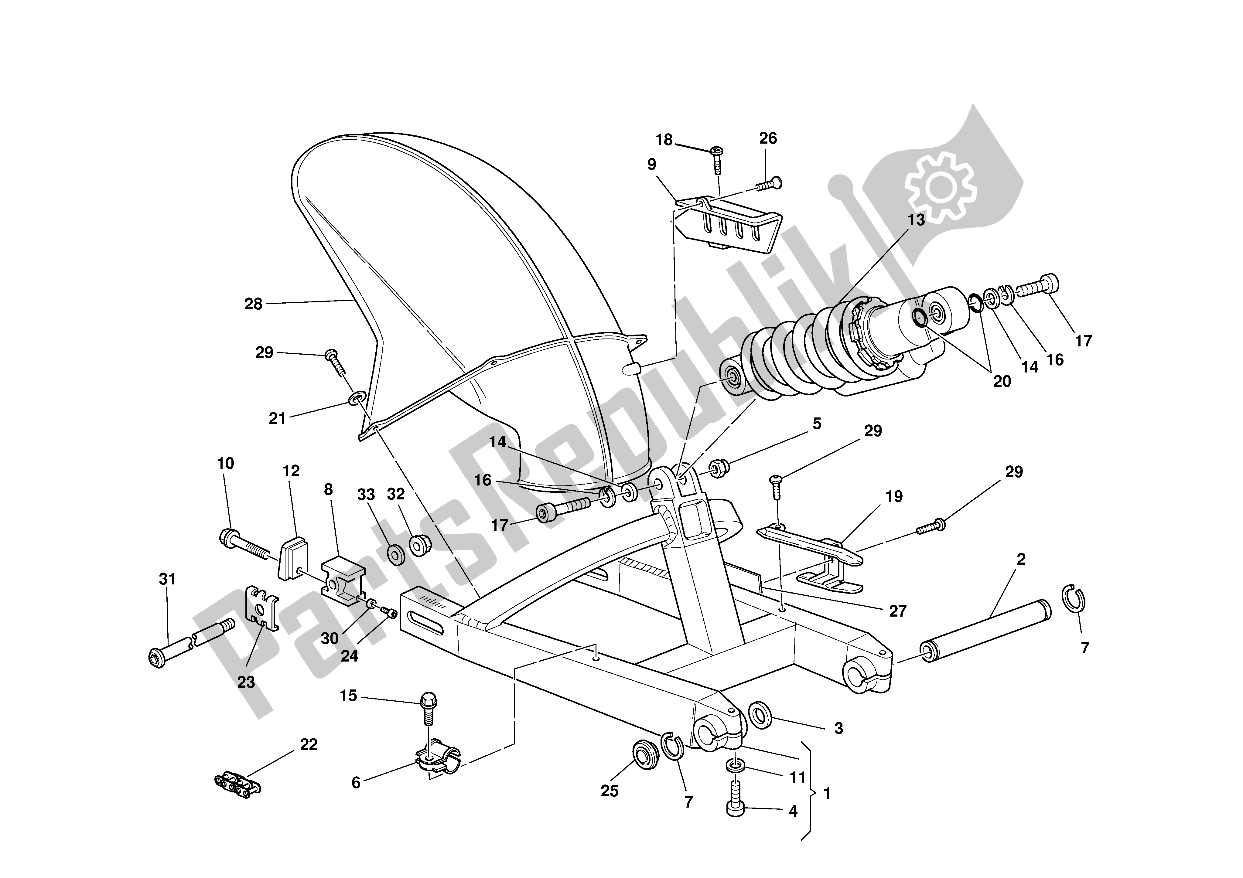 Todas las partes para Basculante Y Cadena de Ducati Supersport 900 2002