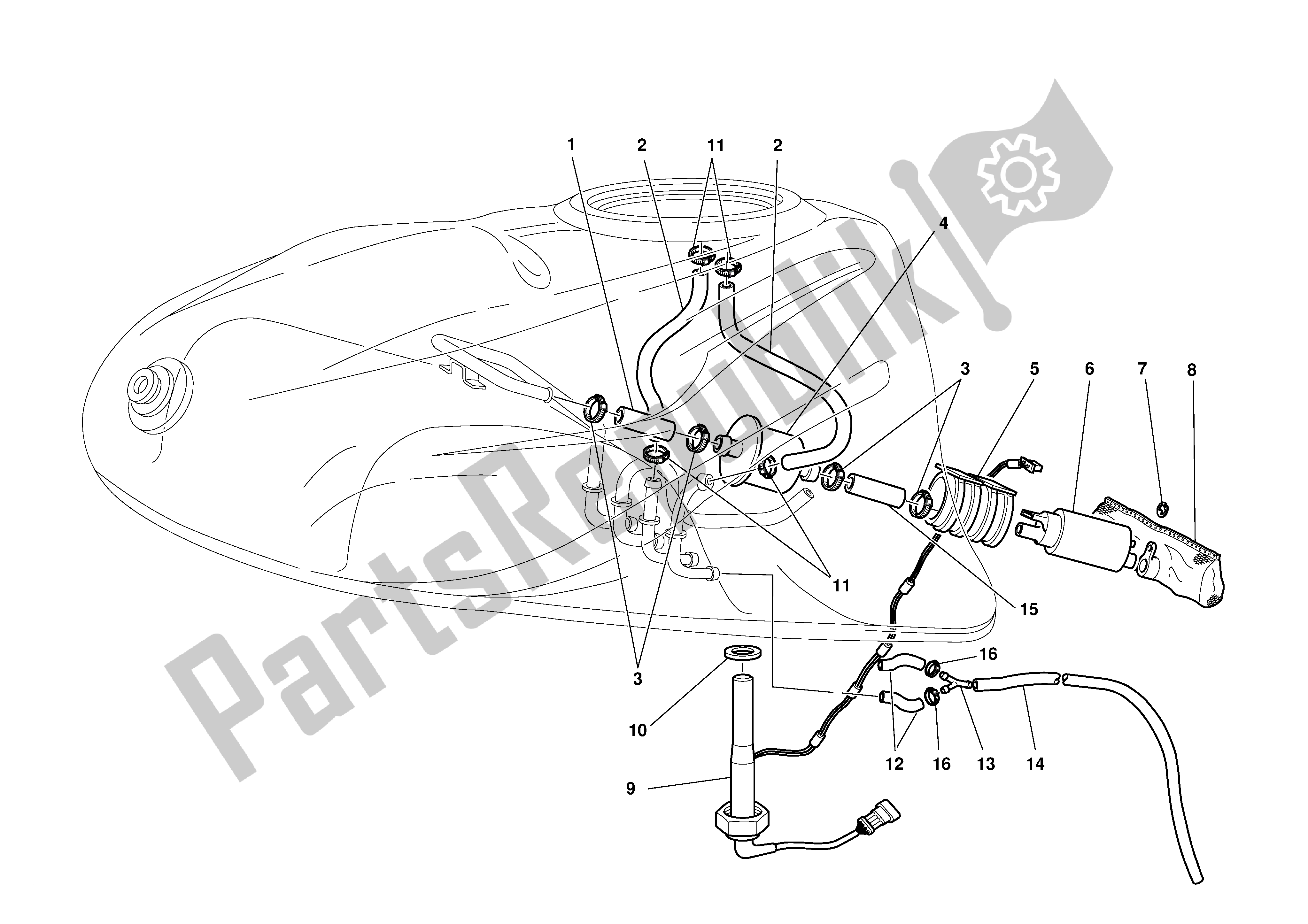 Tutte le parti per il Sistema Di Alimentazione Carburante del Ducati Supersport 900 2002