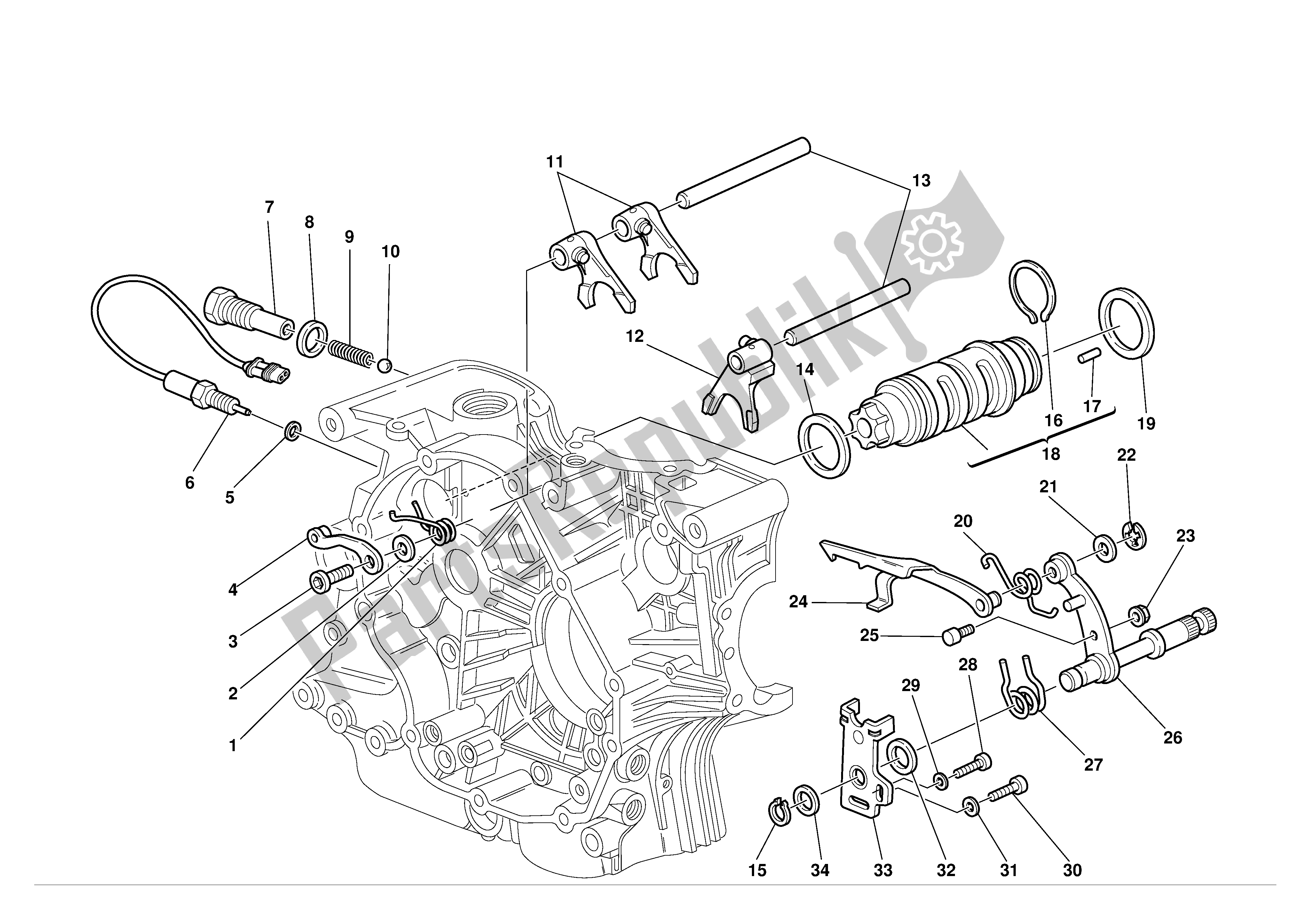 Tutte le parti per il Gearchange del Ducati Supersport 900 2002