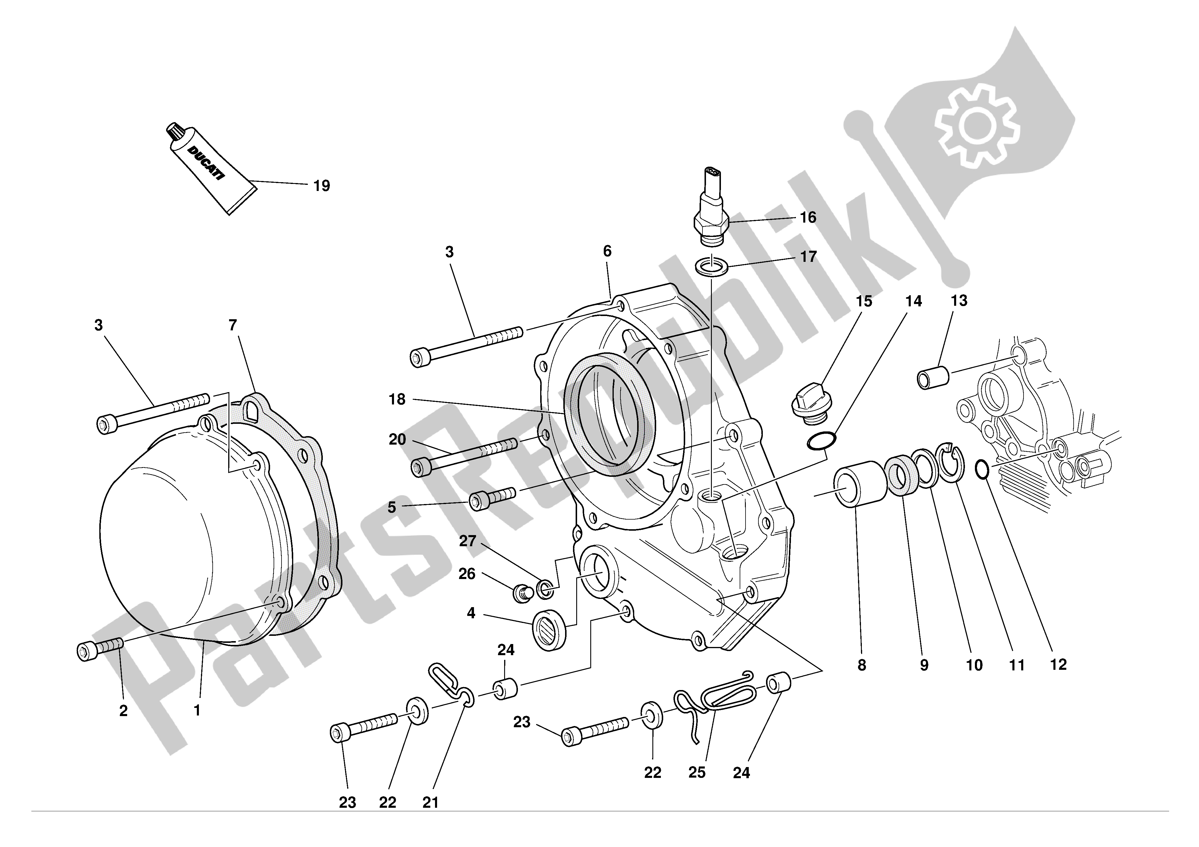 Todas las partes para Tapa Del Embrague de Ducati Supersport 900 2002