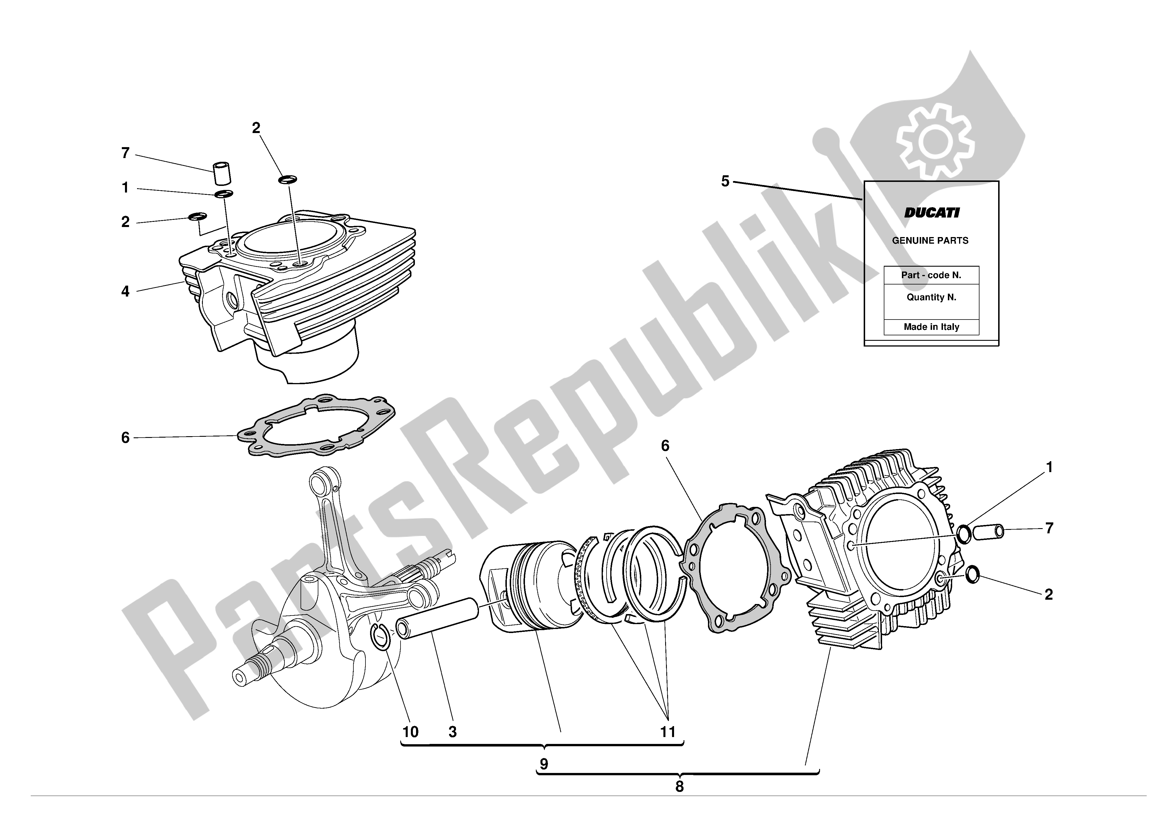 Tutte le parti per il Cilindri - Pistoni del Ducati Supersport 900 2002