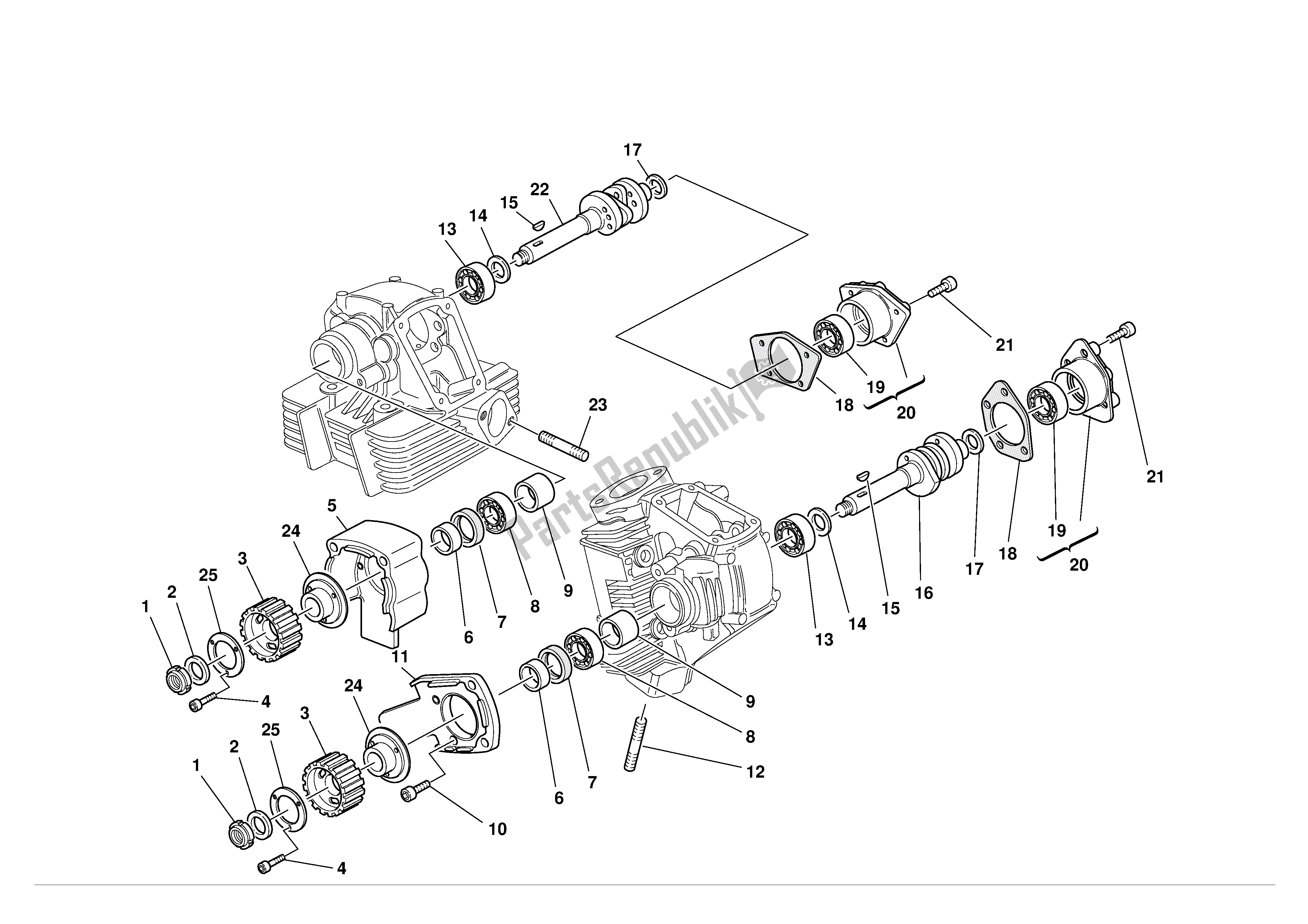 Tutte le parti per il Testa: Tempismo del Ducati Supersport 900 2002