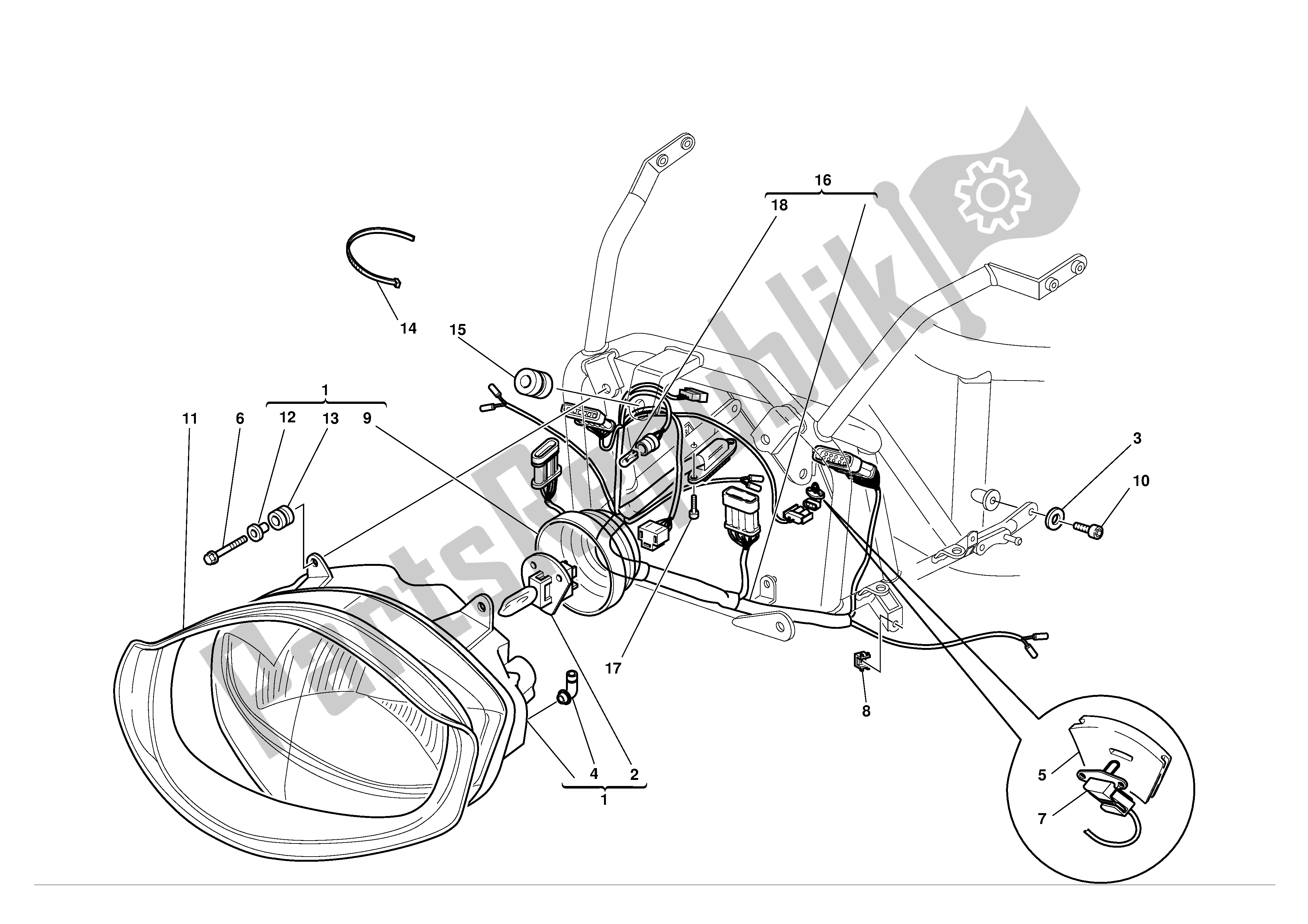 Tutte le parti per il Fari E Cablaggio Elettrico del Ducati Supersport 900 2002