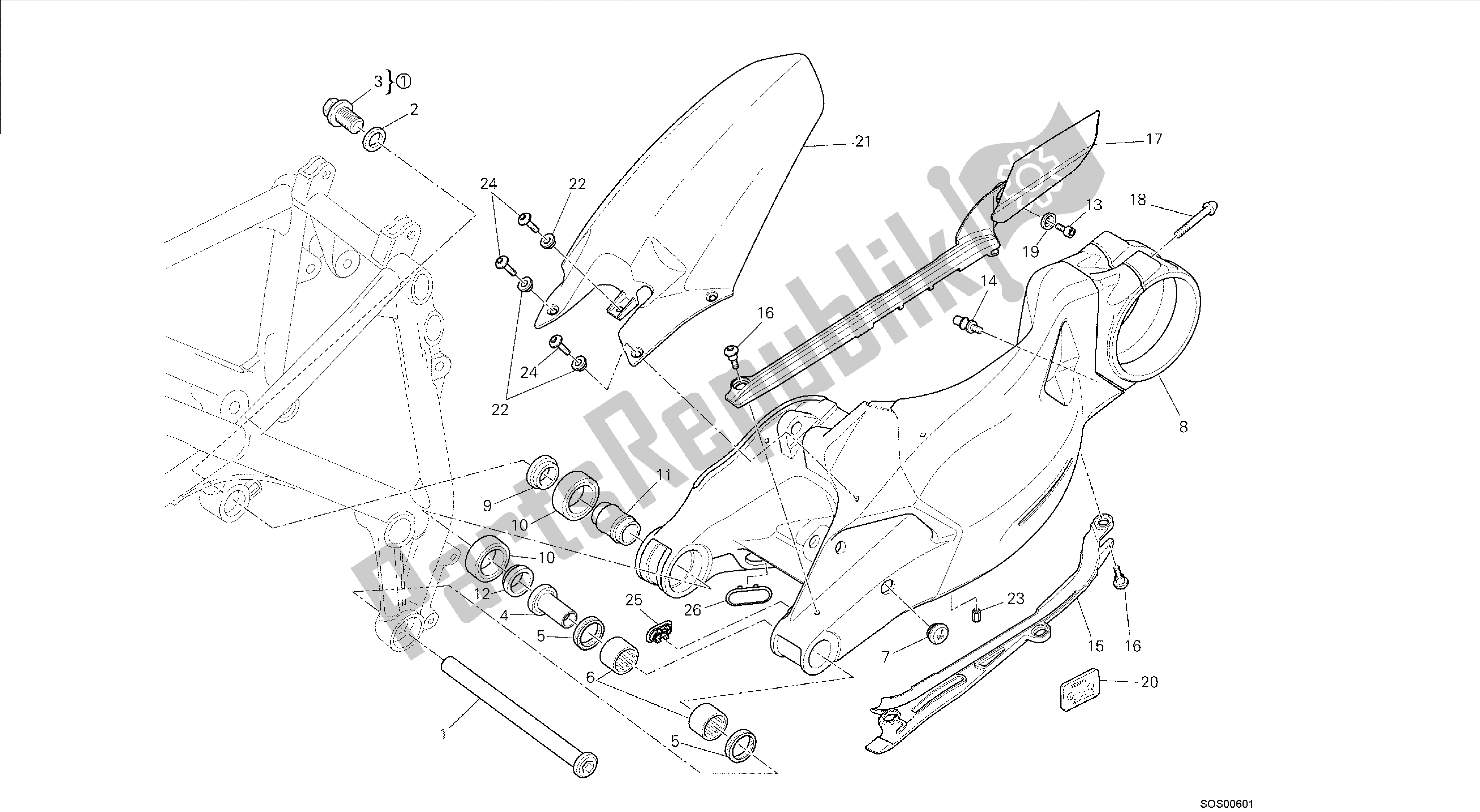 Todas las partes para Dibujo 28a - Brazo Oscilante [mod: F848; Xst: Marco De Grupo Aus, Bra, Chn, Eur, Fra, Jap, Tha] de Ducati Streetfighter 848 2014