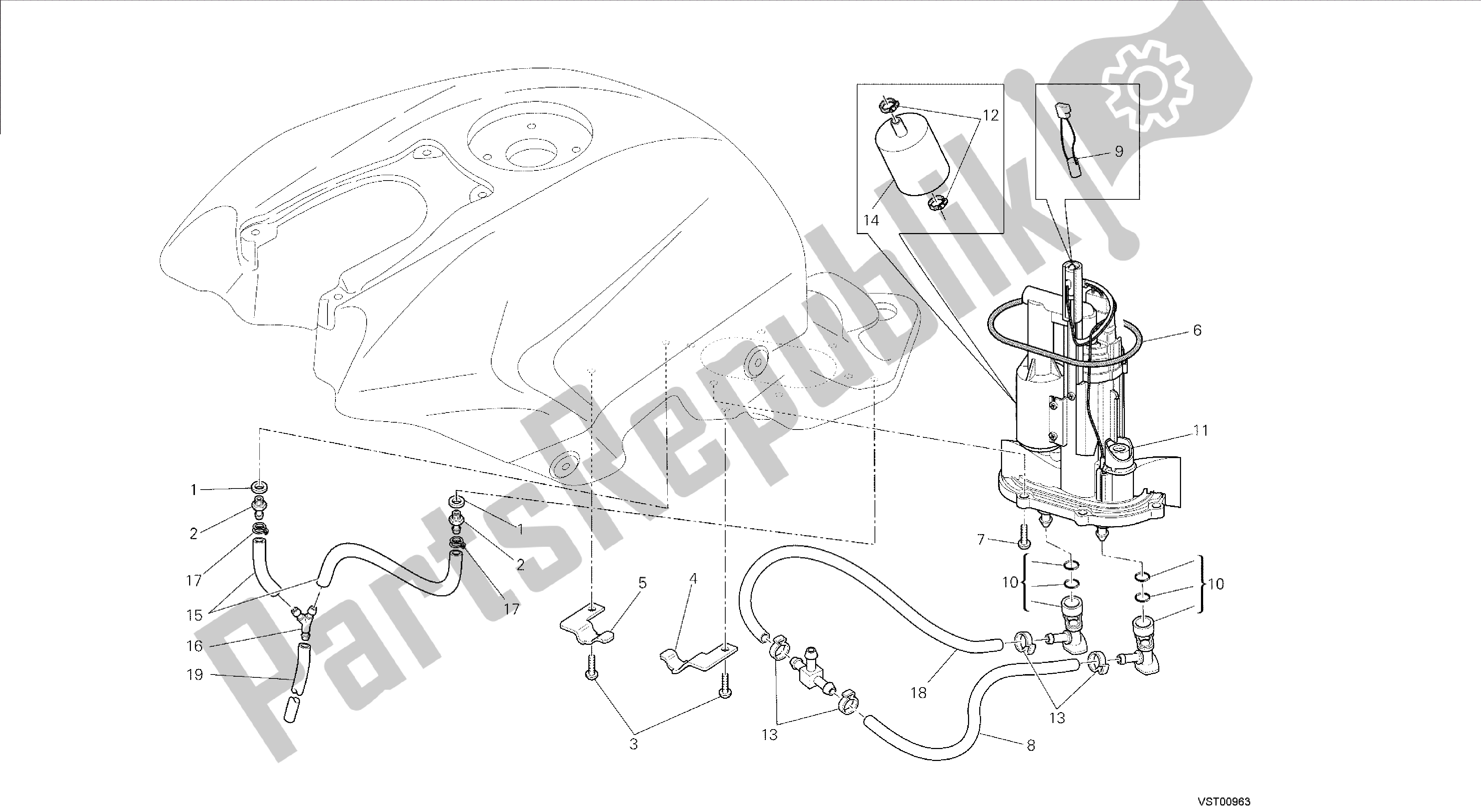 Todas las partes para Dibujo 32a - Bomba De Combustible [mod: F848; Xst: Marco De Grupo Aus, Bra, Eur, Fra, Jap] de Ducati Streetfighter 848 2014