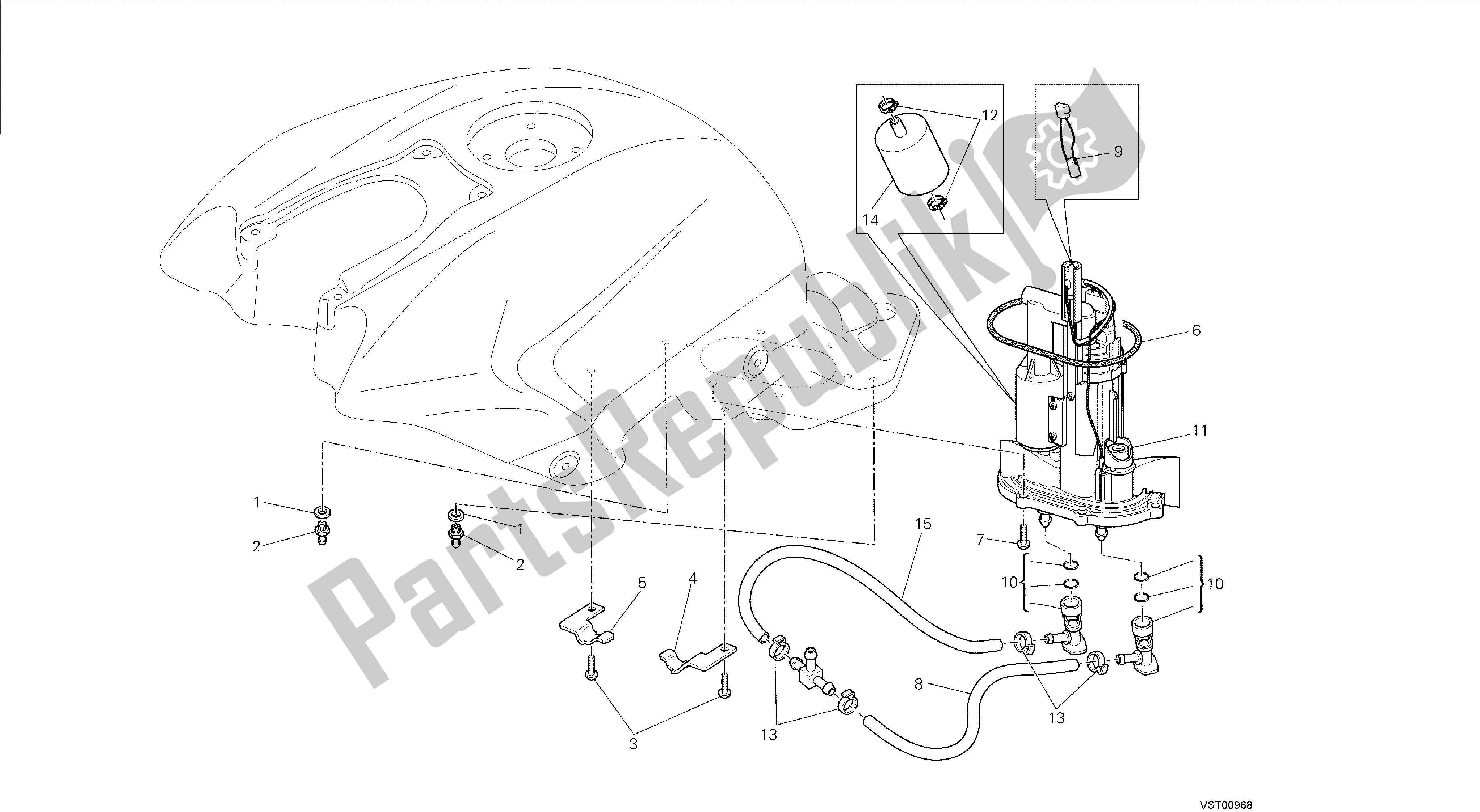 Todas las partes para Dibujo 32a - Bomba De Combustible [mod: F848; Xst: Chn, Tha] Marco De Grupo de Ducati Streetfighter 848 2014