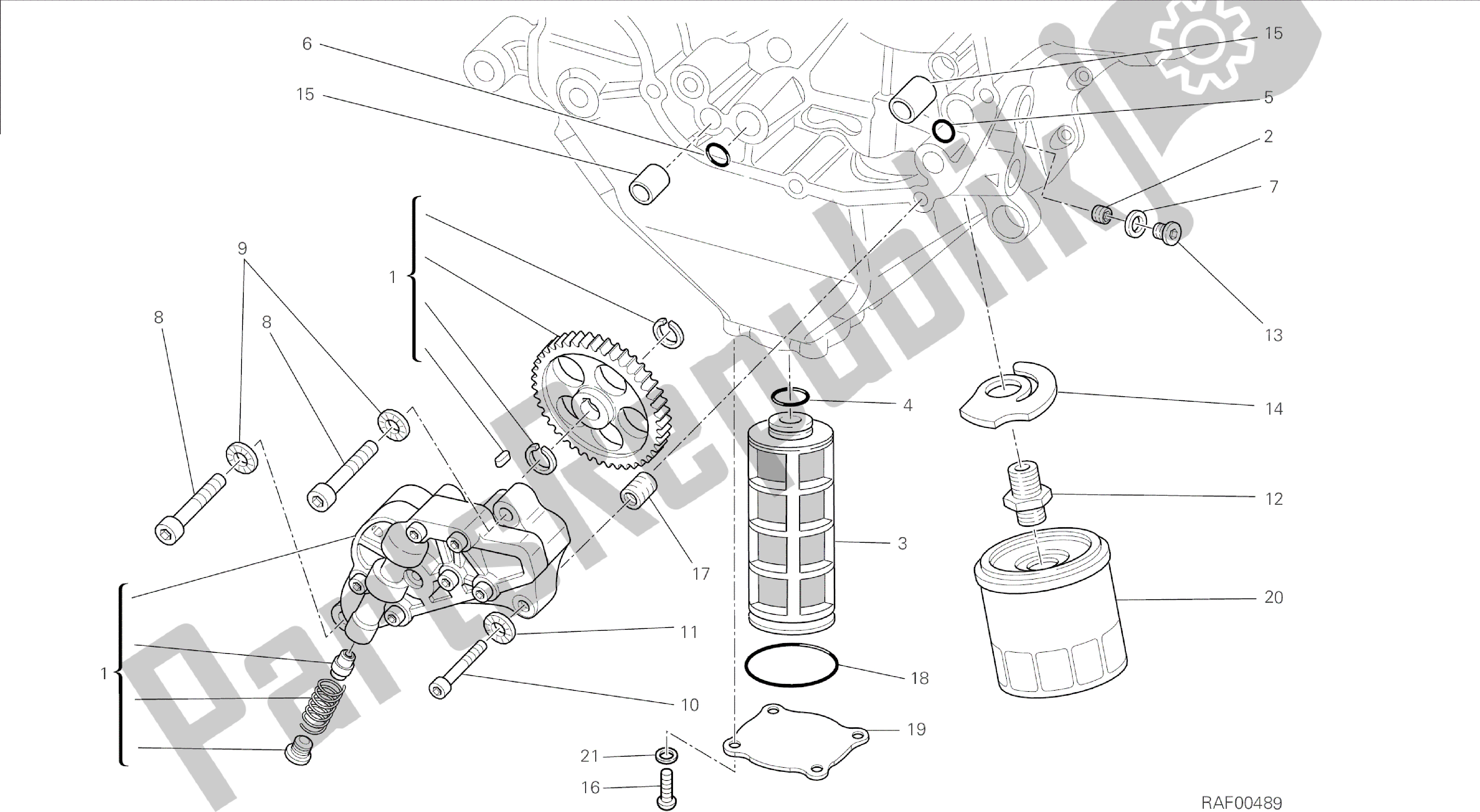 Todas las partes para Dibujo 009 - Bomba De Aceite - Filtro [mod: F848; Xst: Motor De Grupo Aus, Bra, Chn, Eur, Fra, Jap, Tha] de Ducati Streetfighter 848 2014