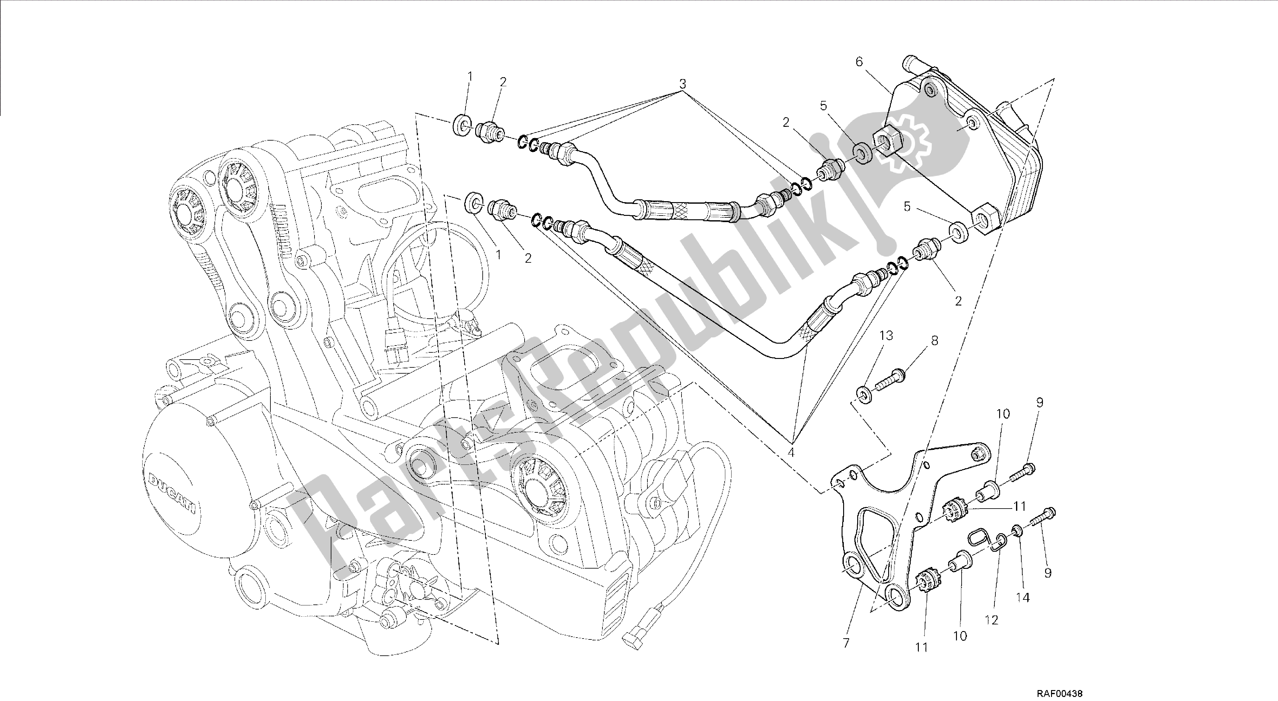 Todas las partes para Dibujo 016 - Enfriador De Aceite [mod: F848; Xst: Motor De Grupo Aus, Bra, Chn, Eur, Fra, Jap, Tha] de Ducati Streetfighter 848 2014