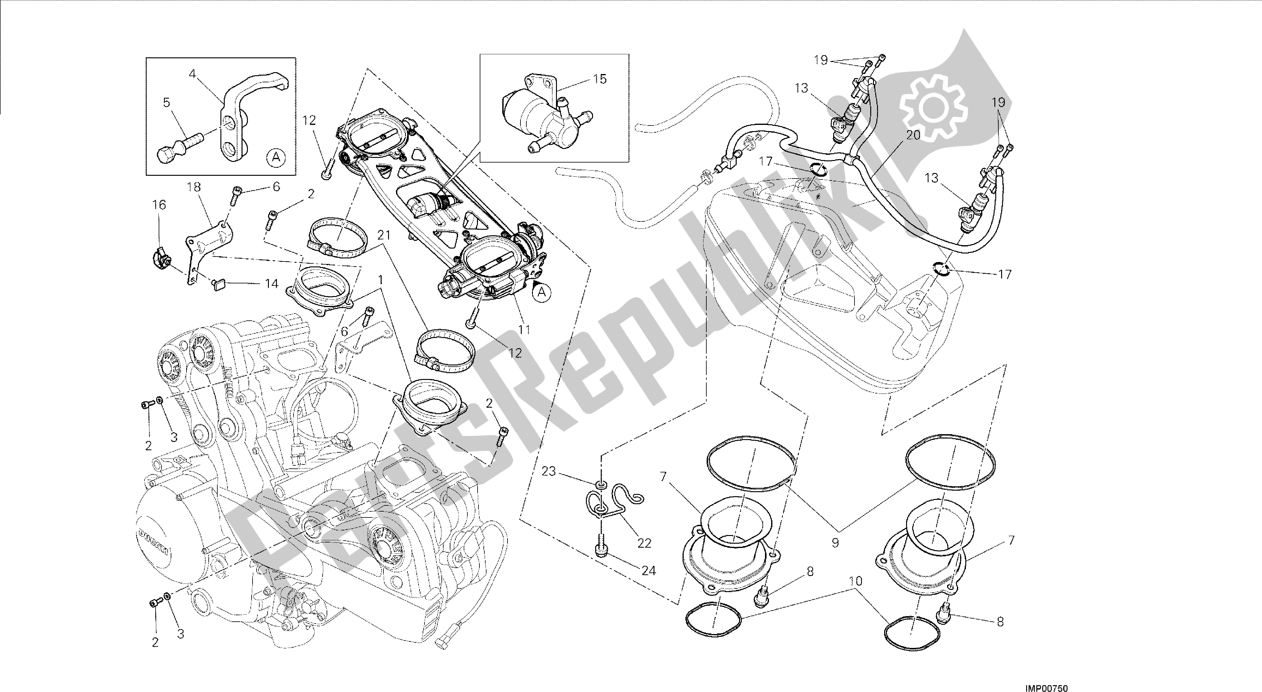 Todas las partes para Dibujo 017 - Cuerpo Del Acelerador [mod: F848; Xst: Motor De Grupo Aus, Bra, Eur, Fra, Jap] de Ducati Streetfighter 848 2014