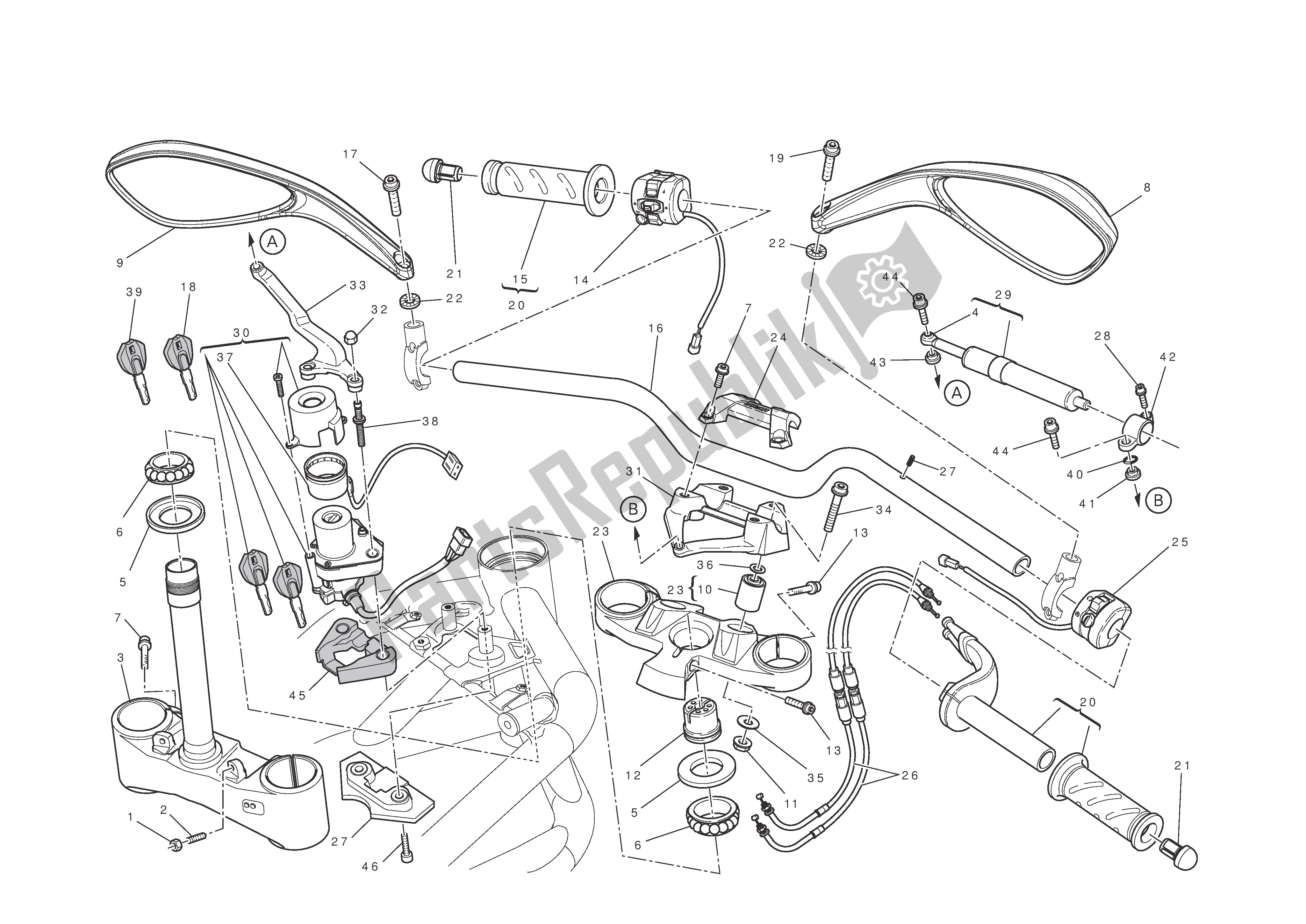 Alle onderdelen voor de Stuur En Bedieningselementen van de Ducati Streetfighter 1100 2010