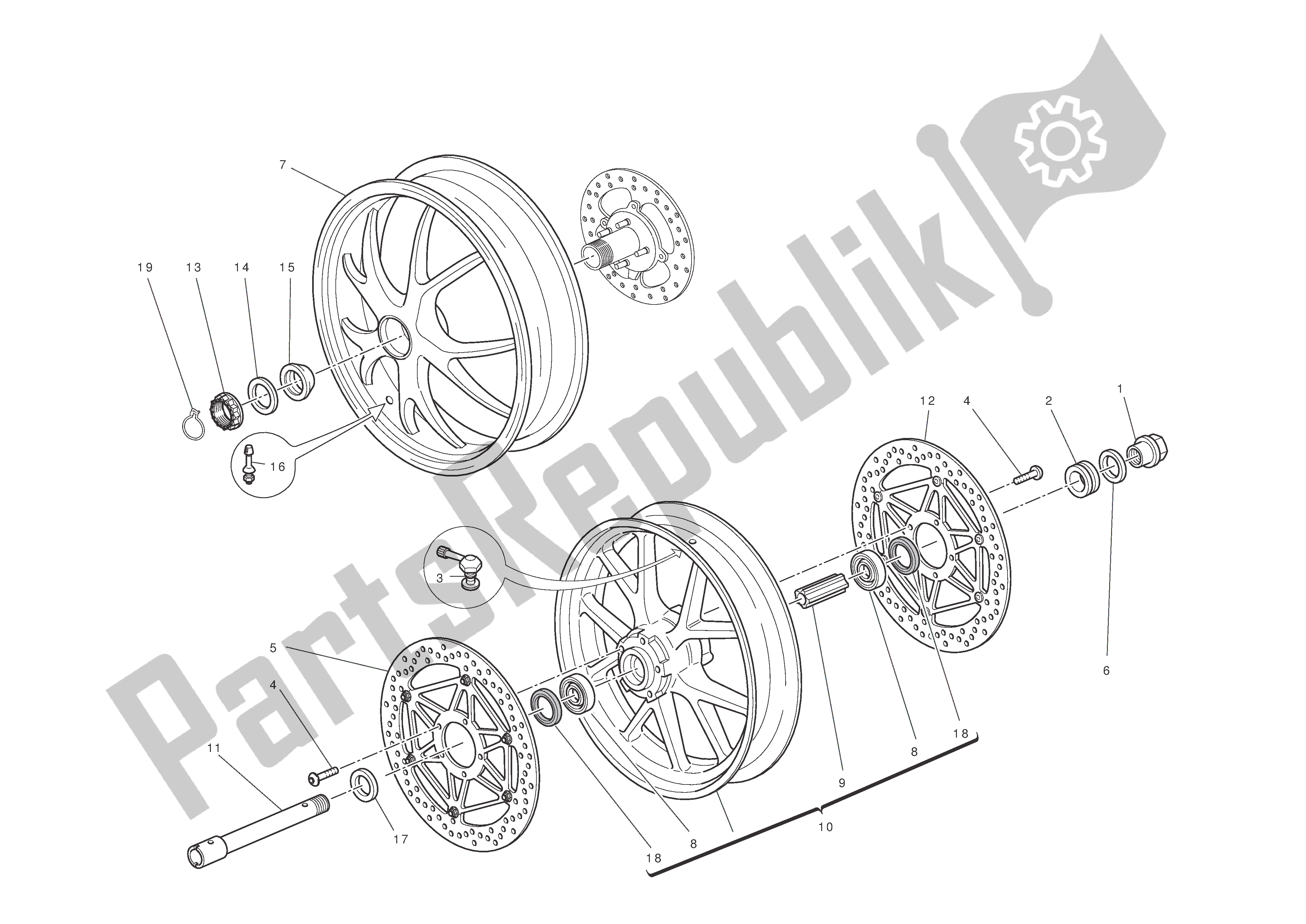 Todas las partes para Ruedas Delanteras Y Traseras de Ducati Streetfighter S 1100 2010