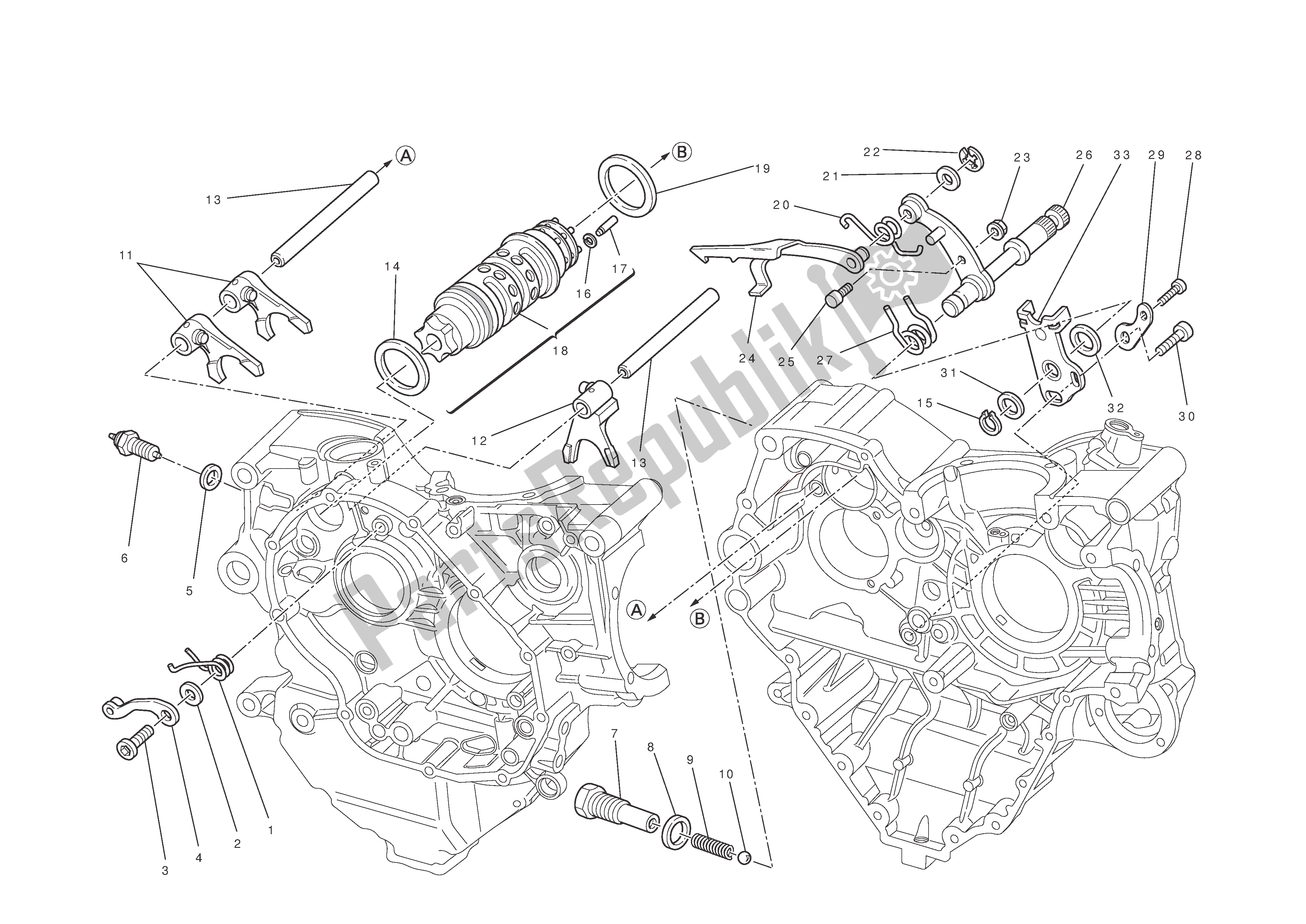 Todas as partes de Controle De Mudança De Marcha do Ducati Streetfighter S 1100 2010