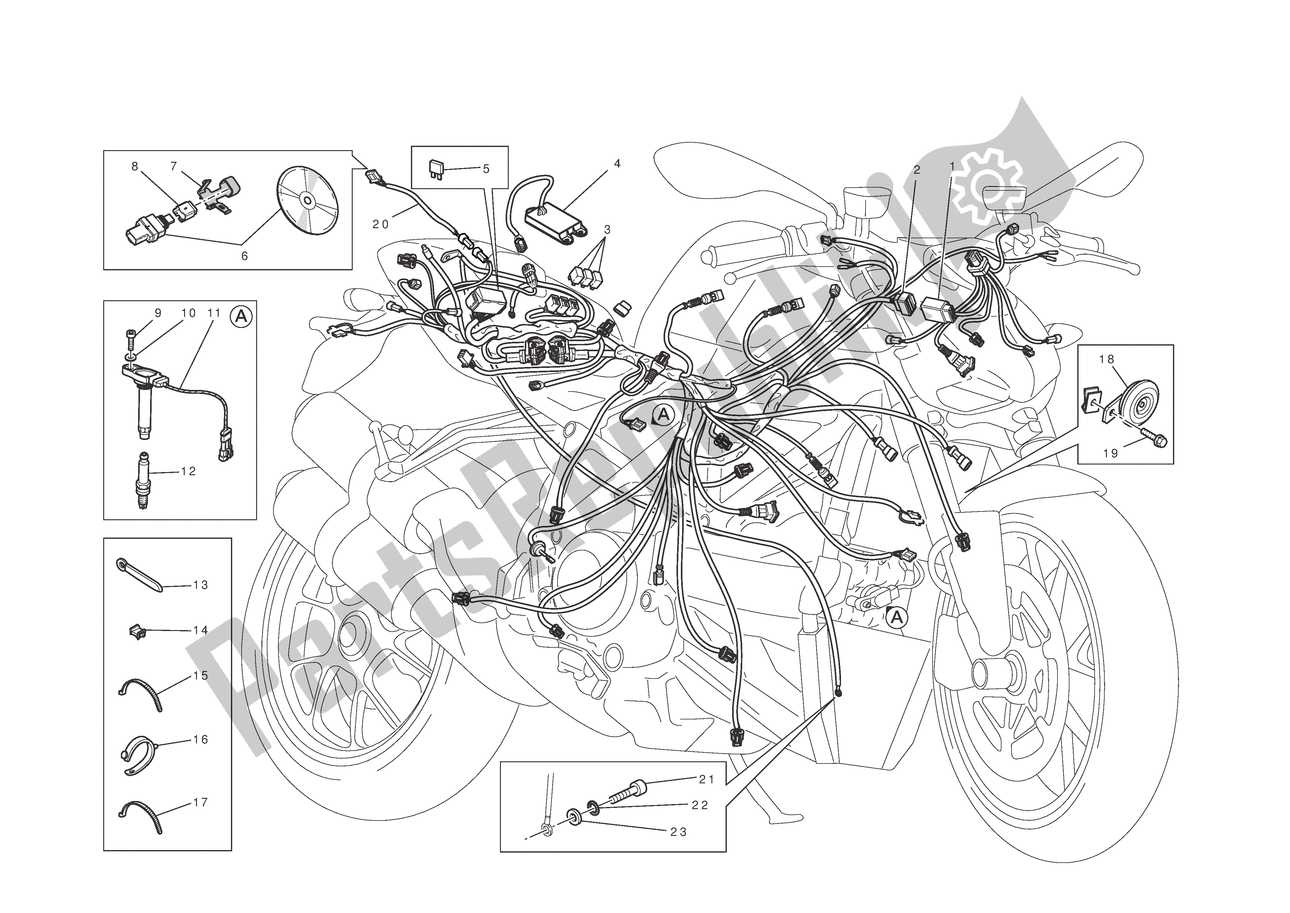 Alle onderdelen voor de Elektrisch Systeem van de Ducati Streetfighter S 1100 2010