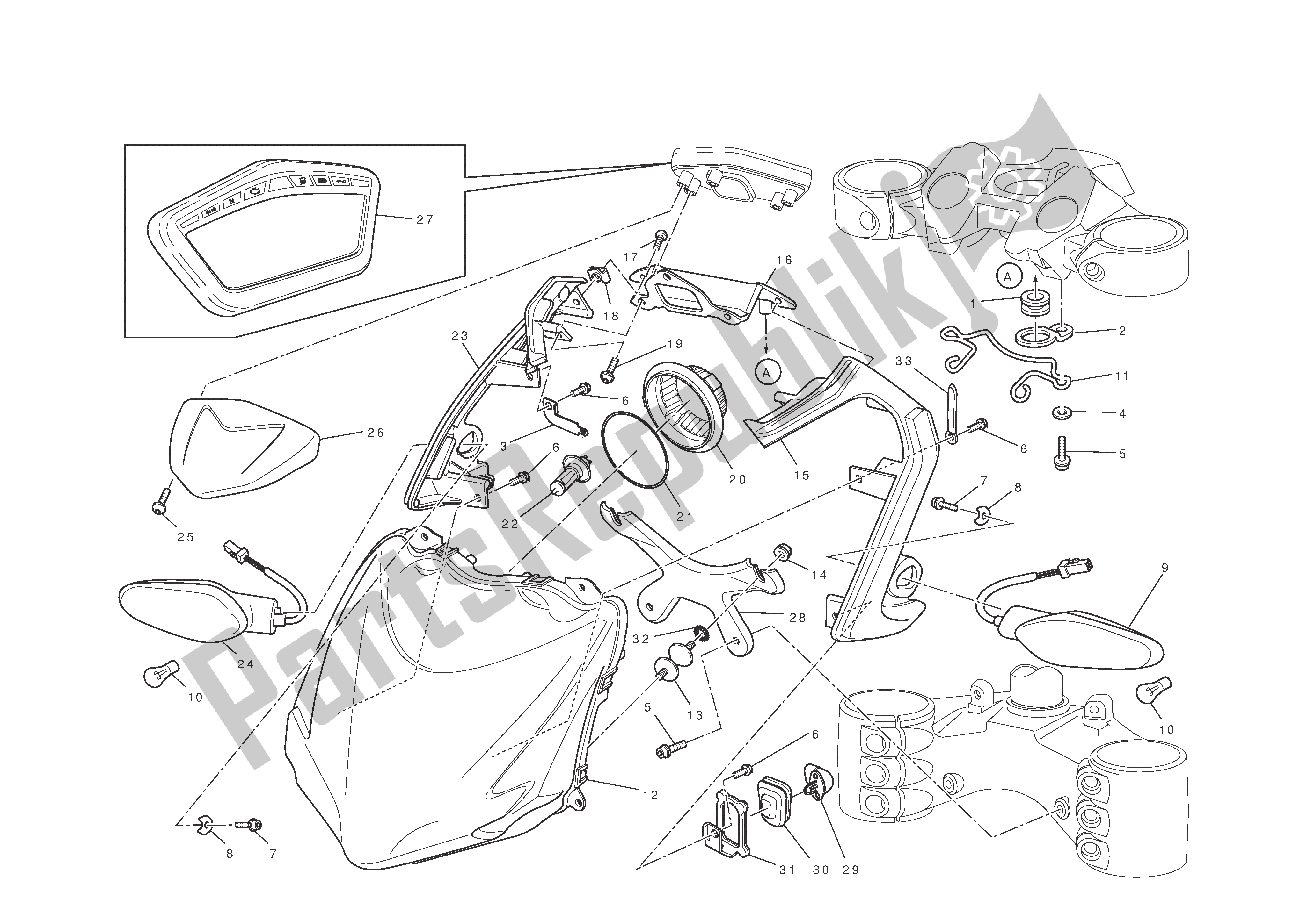 Todas las partes para Faro E Instr. Panel de Ducati Streetfighter S 1100 2010
