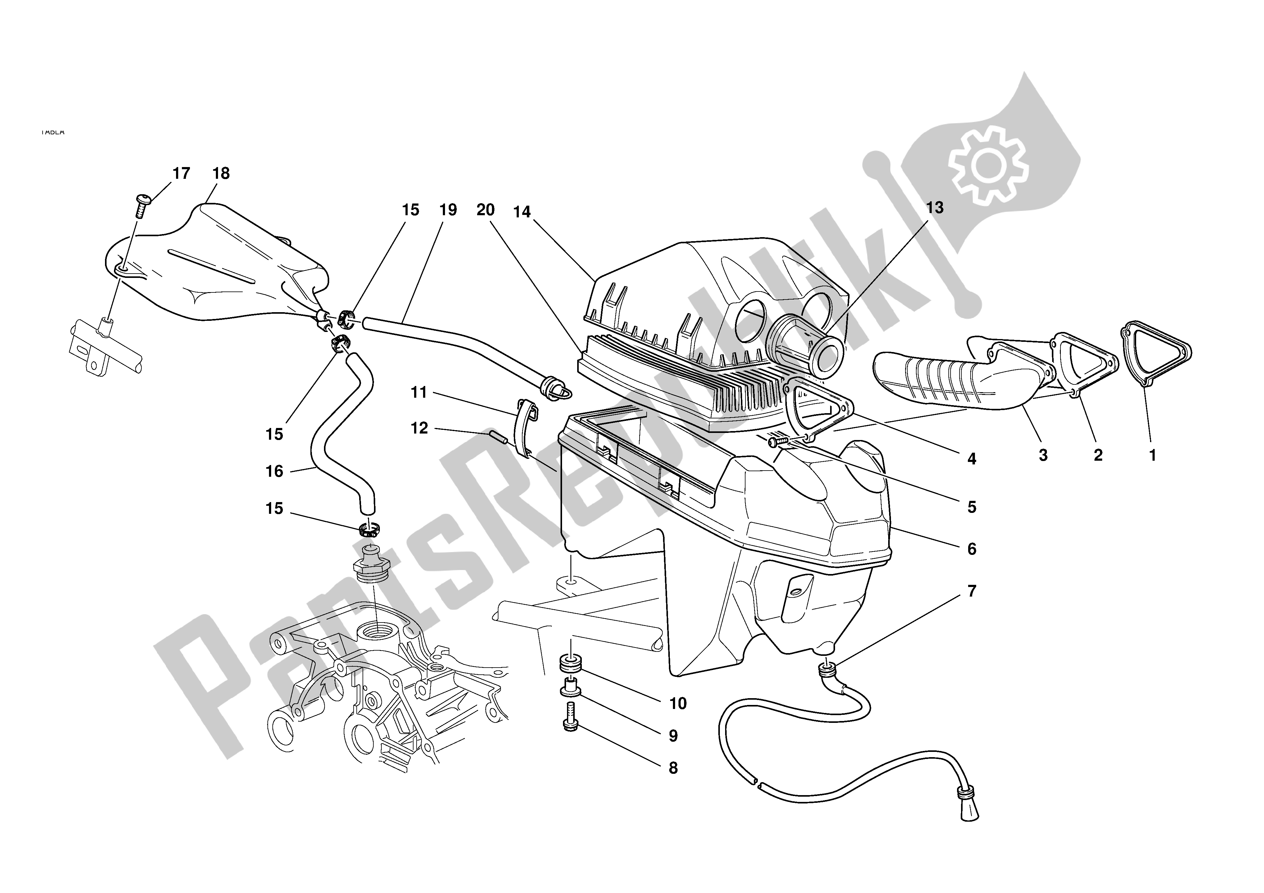 Tutte le parti per il Induzione D'aria E Solvente del Ducati Sporttouring 2 944 2001