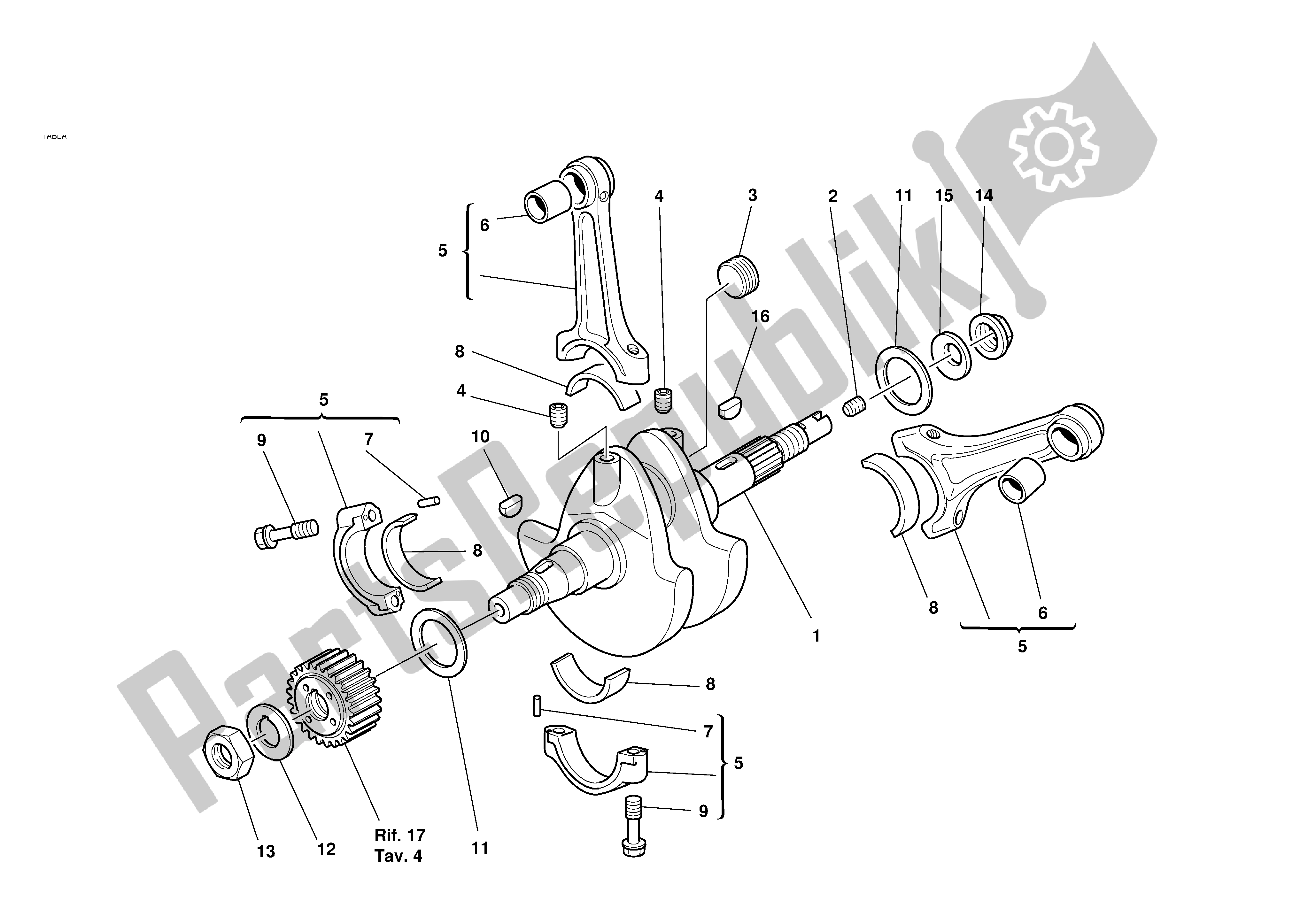 Alle onderdelen voor de Krukas van de Ducati Sporttouring 2 944 2001