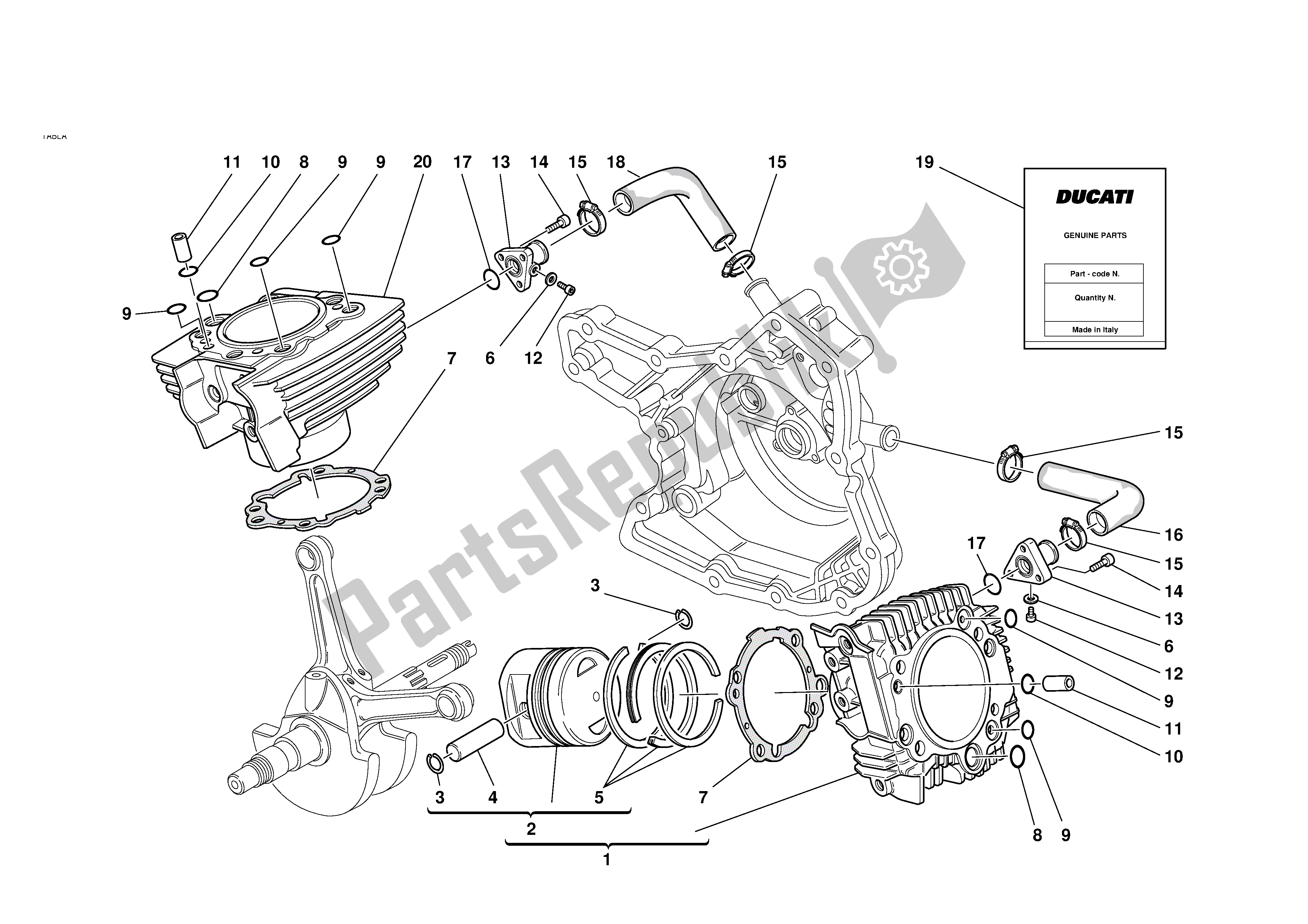 Tutte le parti per il Cilindri - Pistoni del Ducati Sporttouring 2 944 2001