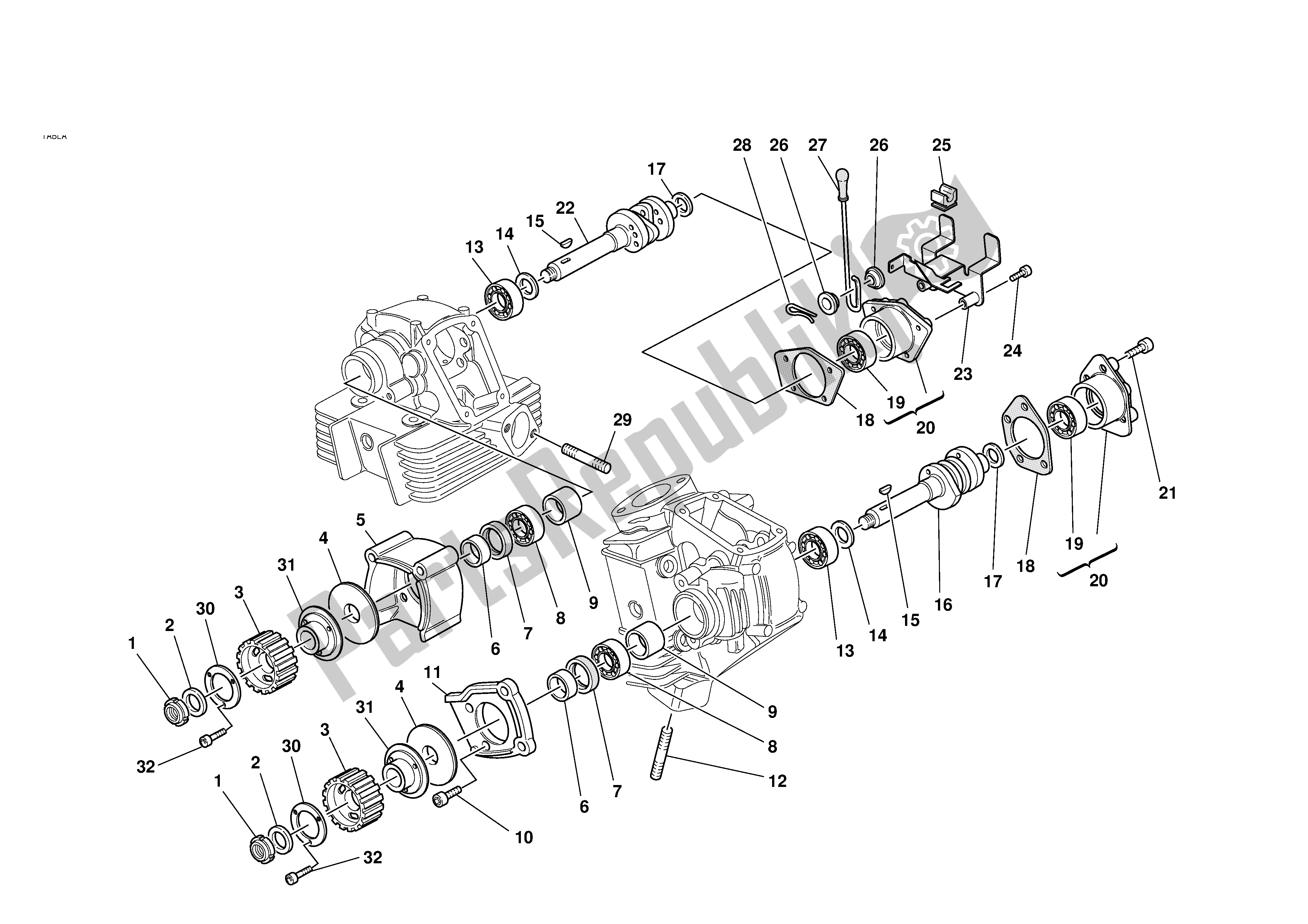 Tutte le parti per il Testa: Tempismo del Ducati Sporttouring 2 944 2001