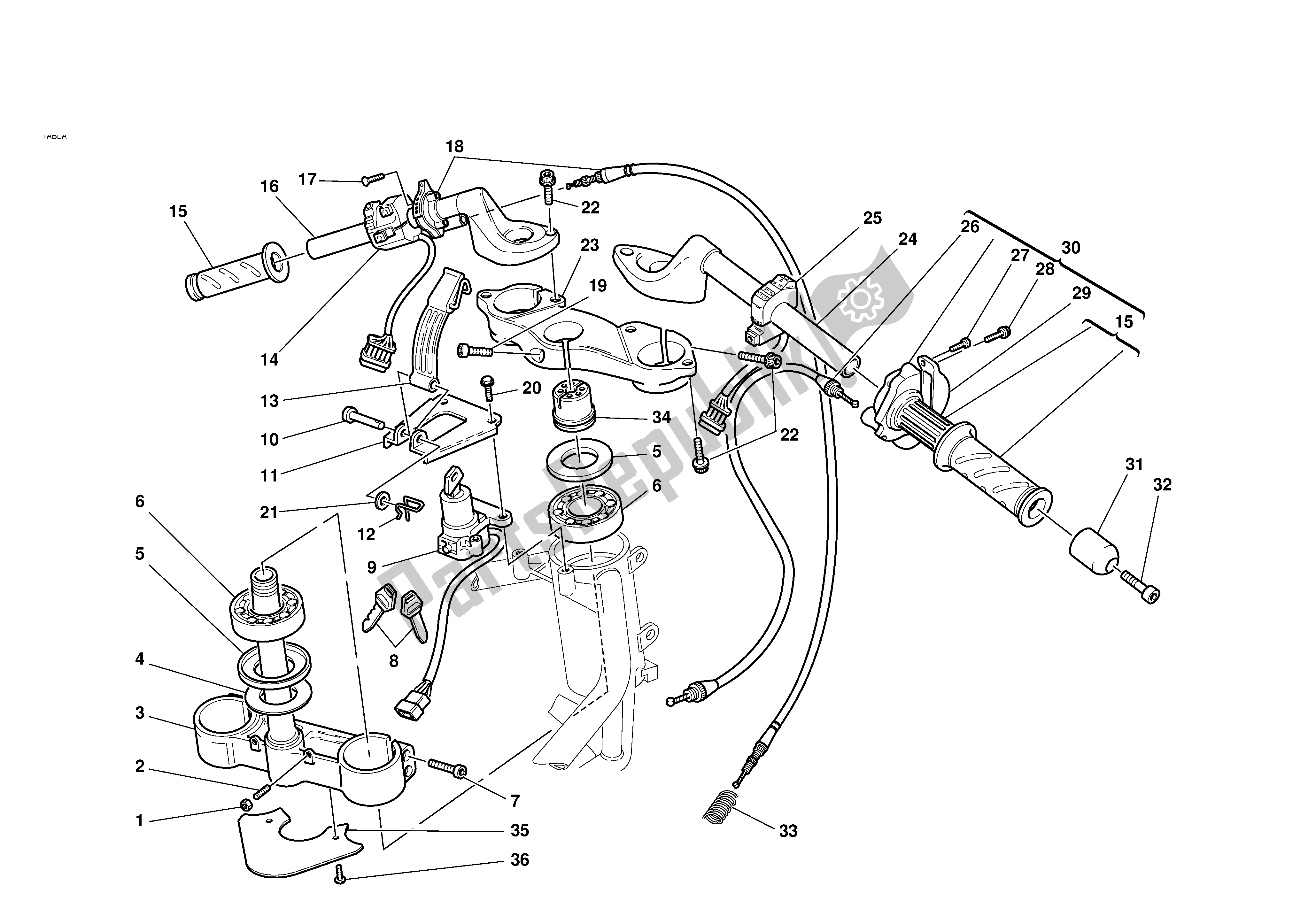 Tutte le parti per il Manubrio E Comandi del Ducati Sporttouring 2 944 2001