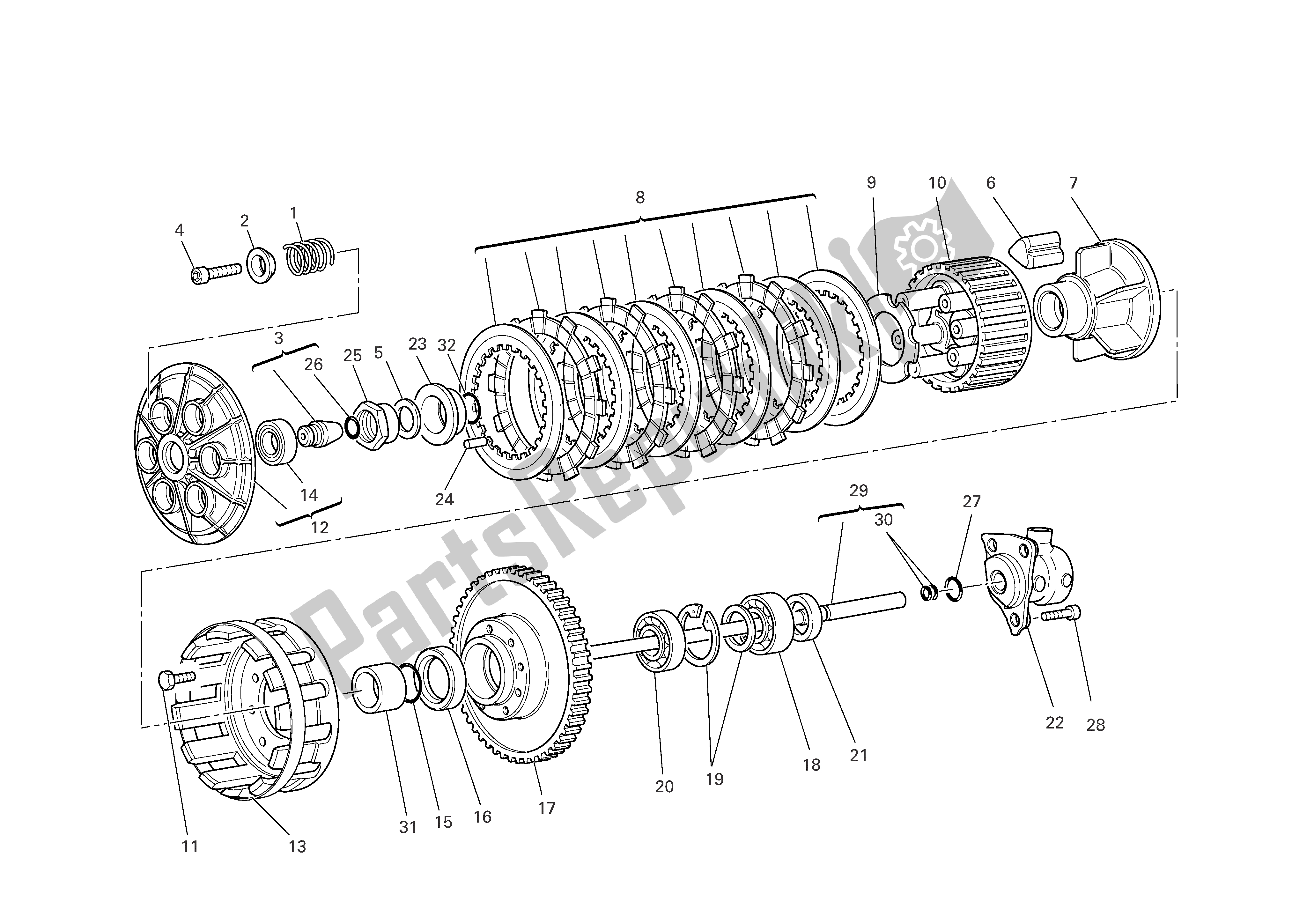 Tutte le parti per il Frizione del Ducati Sporttouring 3 1000 2004