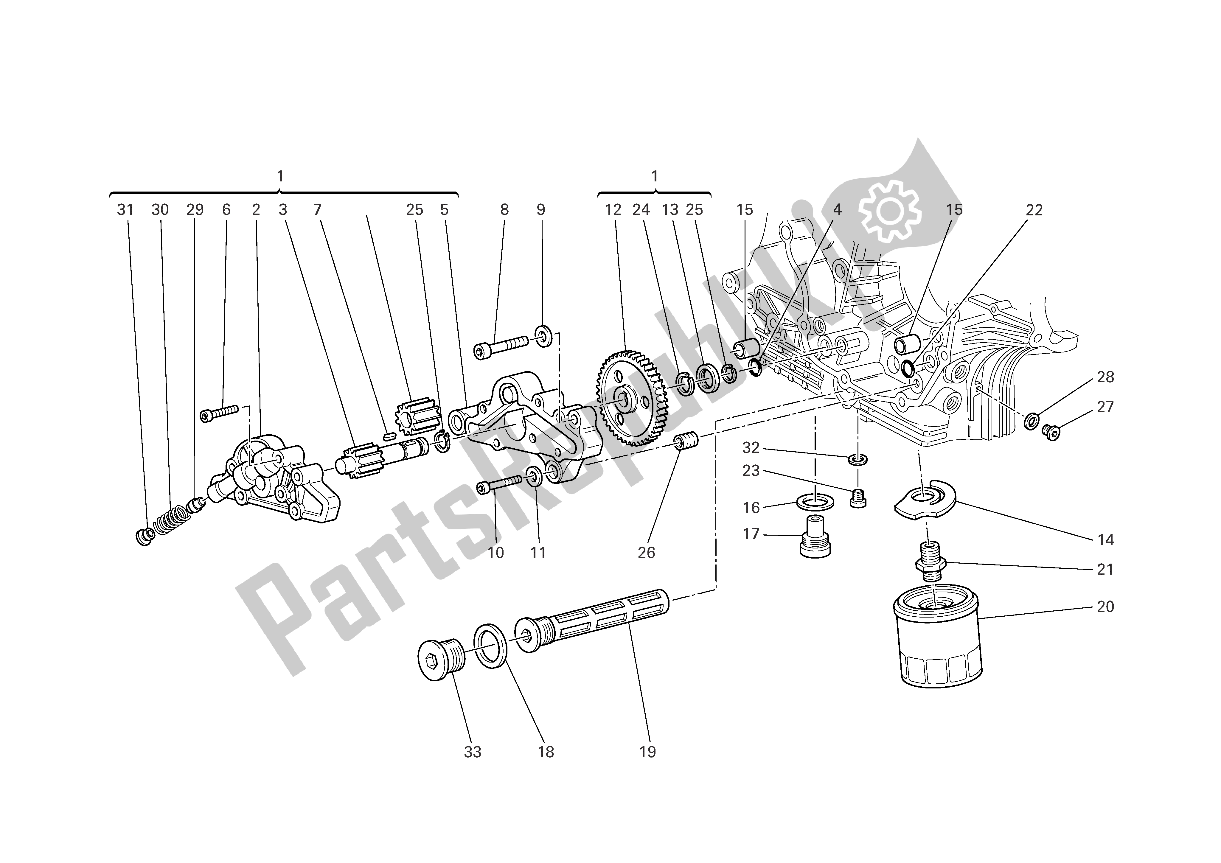 Alle onderdelen voor de Filters En Oliepomp van de Ducati Sporttouring 3 1000 2004