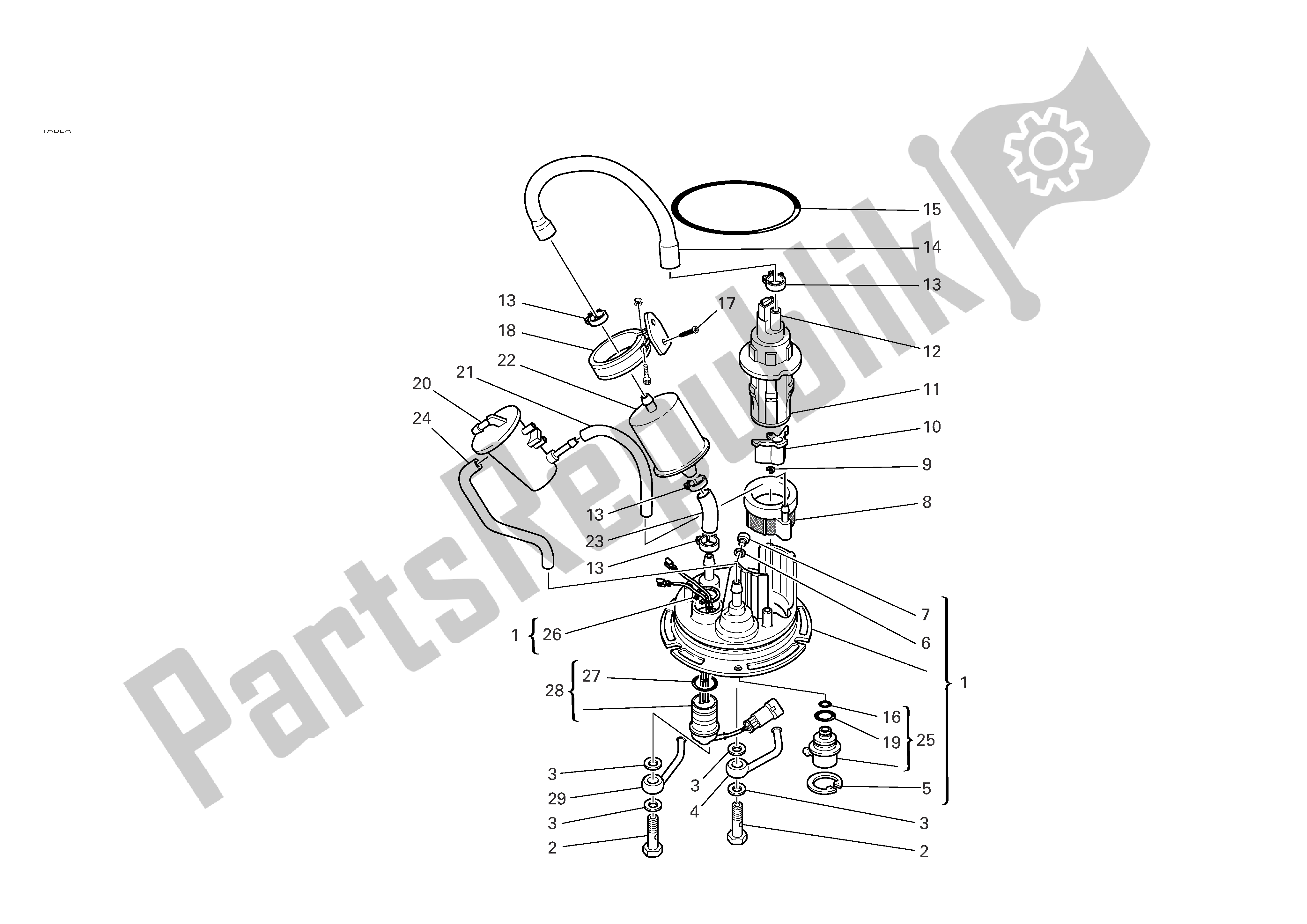 Tutte le parti per il Sistema Di Alimentazione Carburante del Ducati Sporttouring 3 1000 2004 - 2007