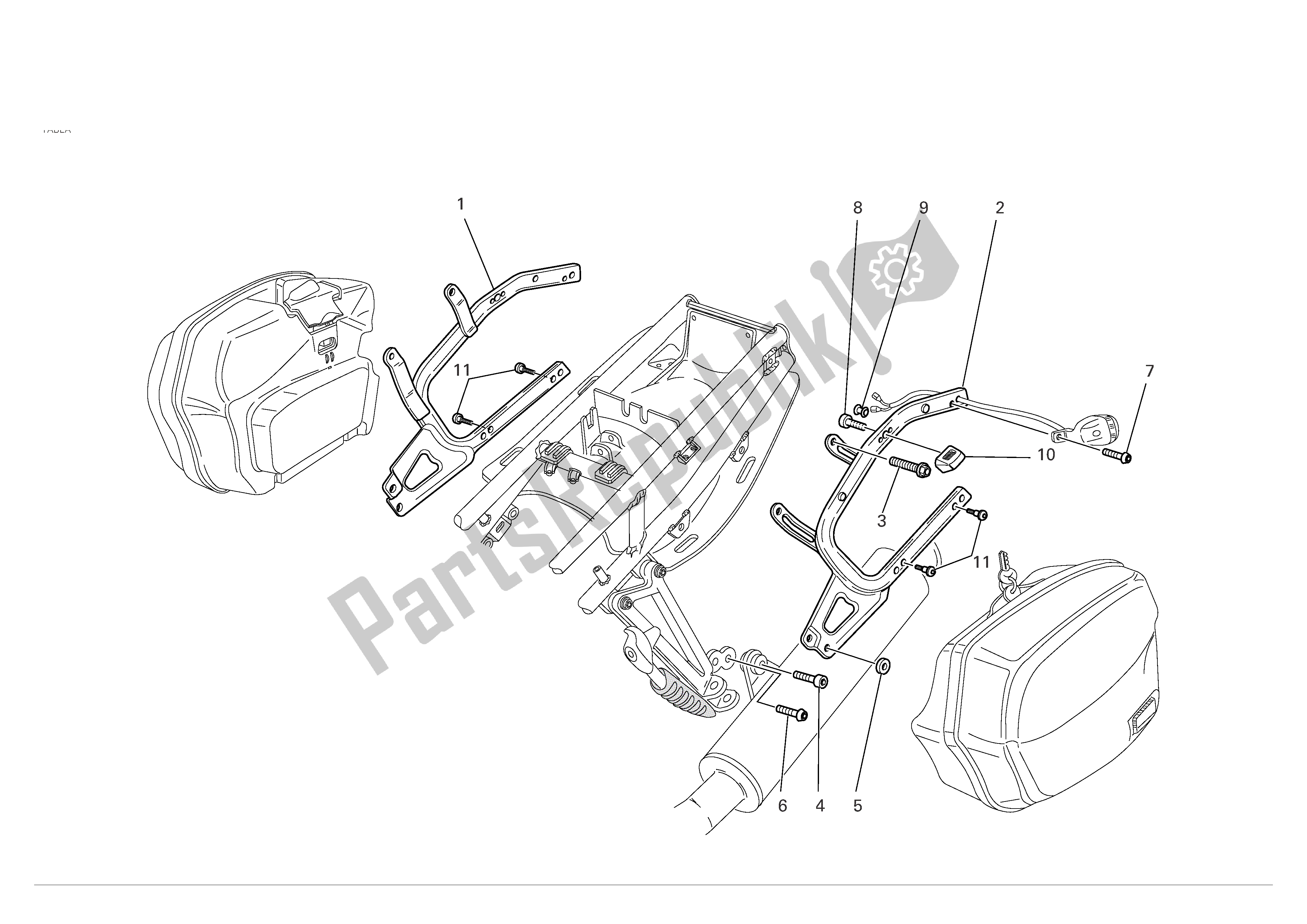 Tutte le parti per il Borse Laterali Si Chiude del Ducati Sporttouring 3 1000 2004 - 2007