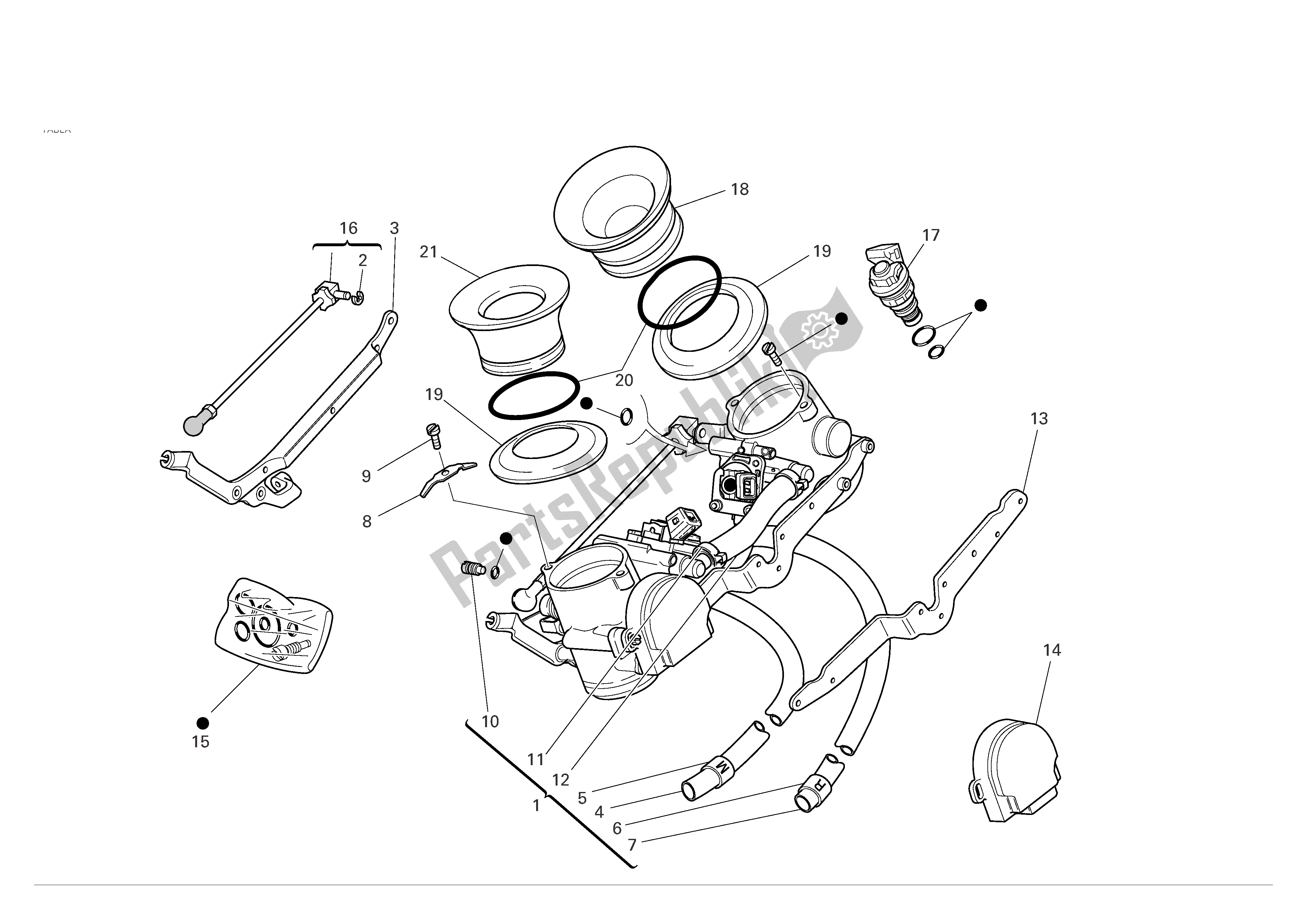 Tutte le parti per il Corpo Farfallato del Ducati Sporttouring 3 1000 2004 - 2007