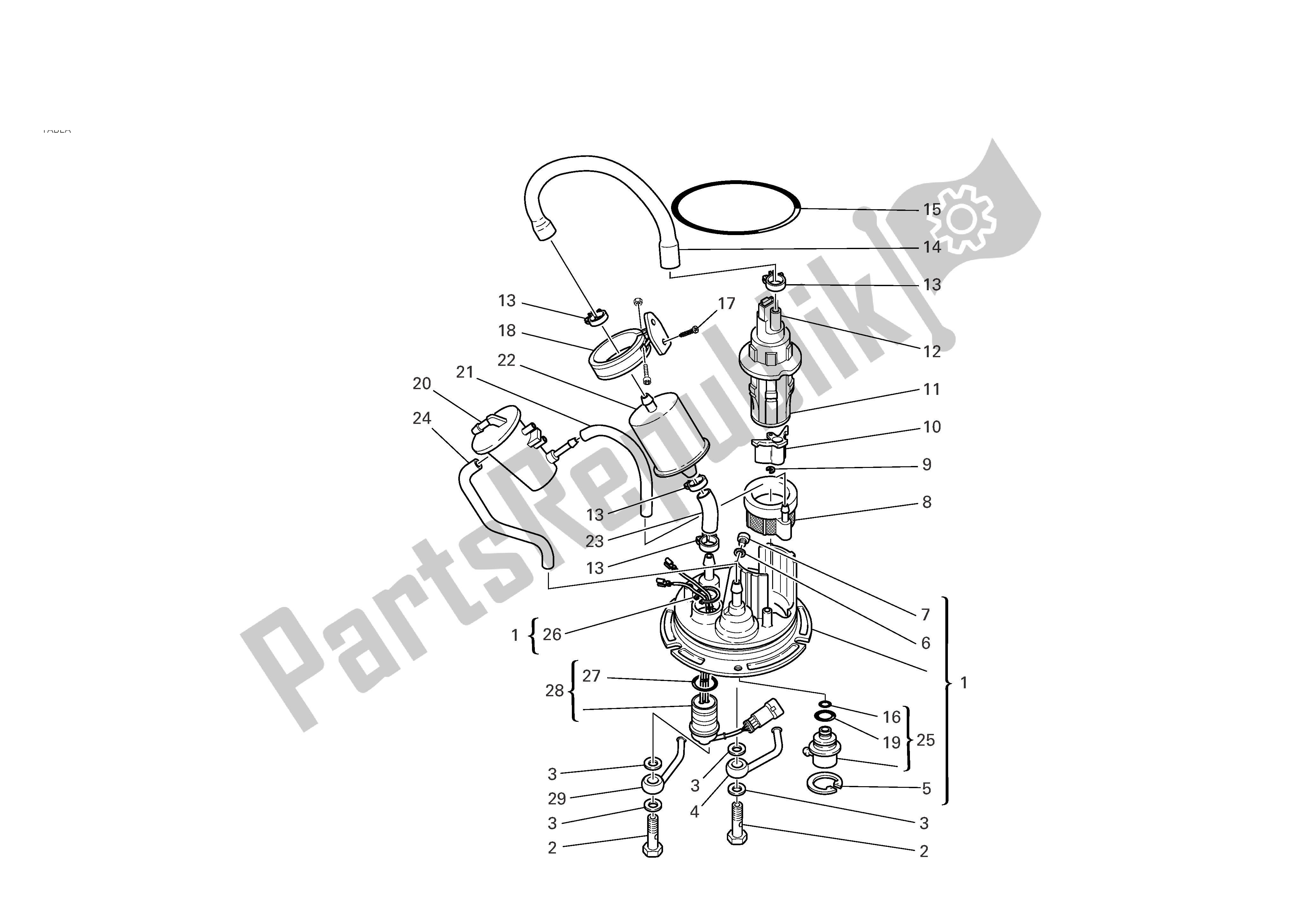 Wszystkie części do System Paliwowy Ducati Sporttouring 3 S ABS 1000 2006