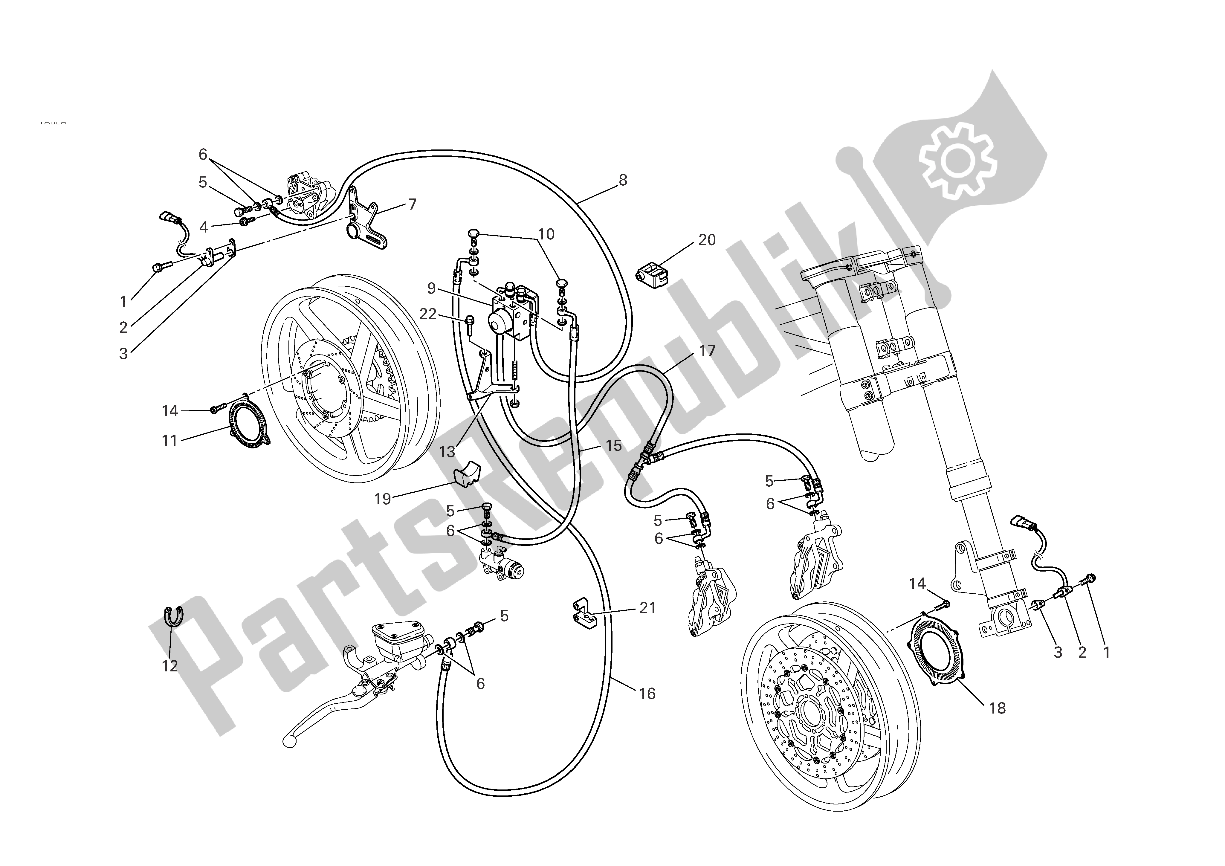 Todas las partes para Sistema Antibloqueo De Frenos (abs) de Ducati Sporttouring 3 S ABS 1000 2006