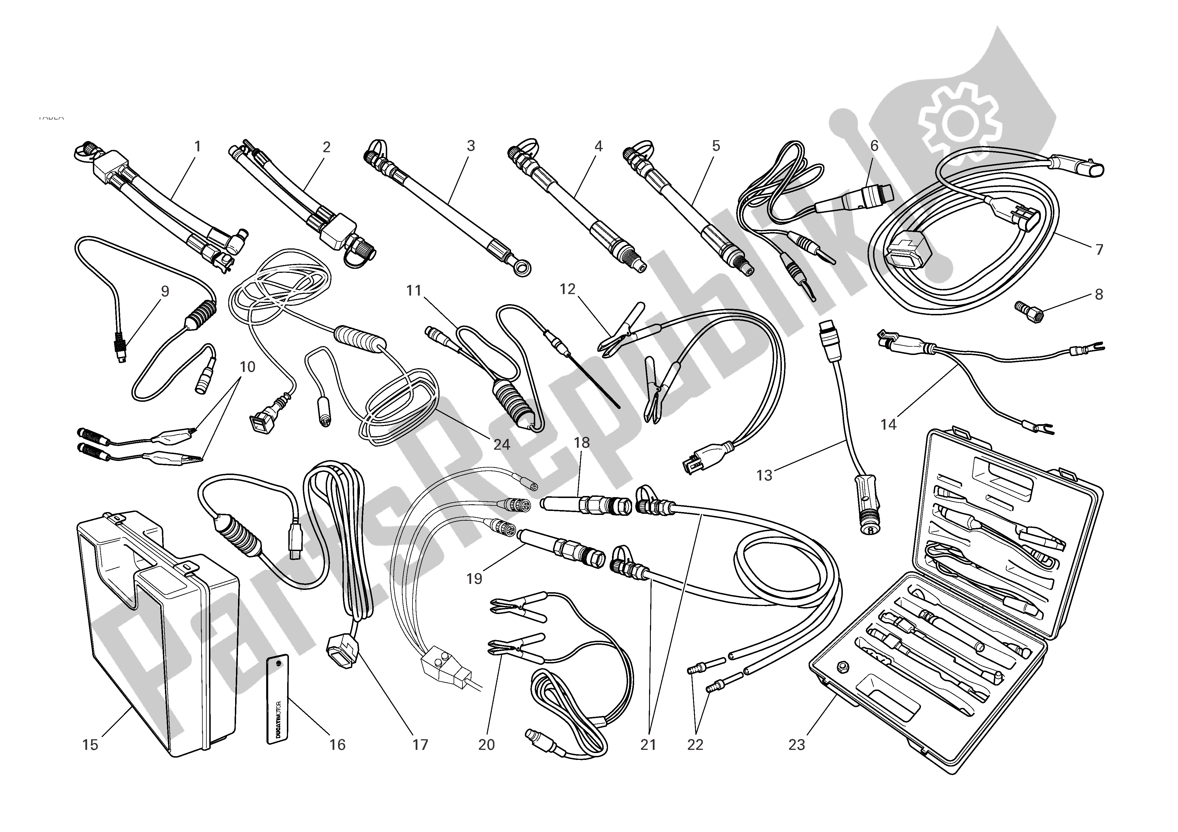 Todas las partes para Taller De Herramientas De Servicio de Ducati Sporttouring 3 S ABS 1000 2006