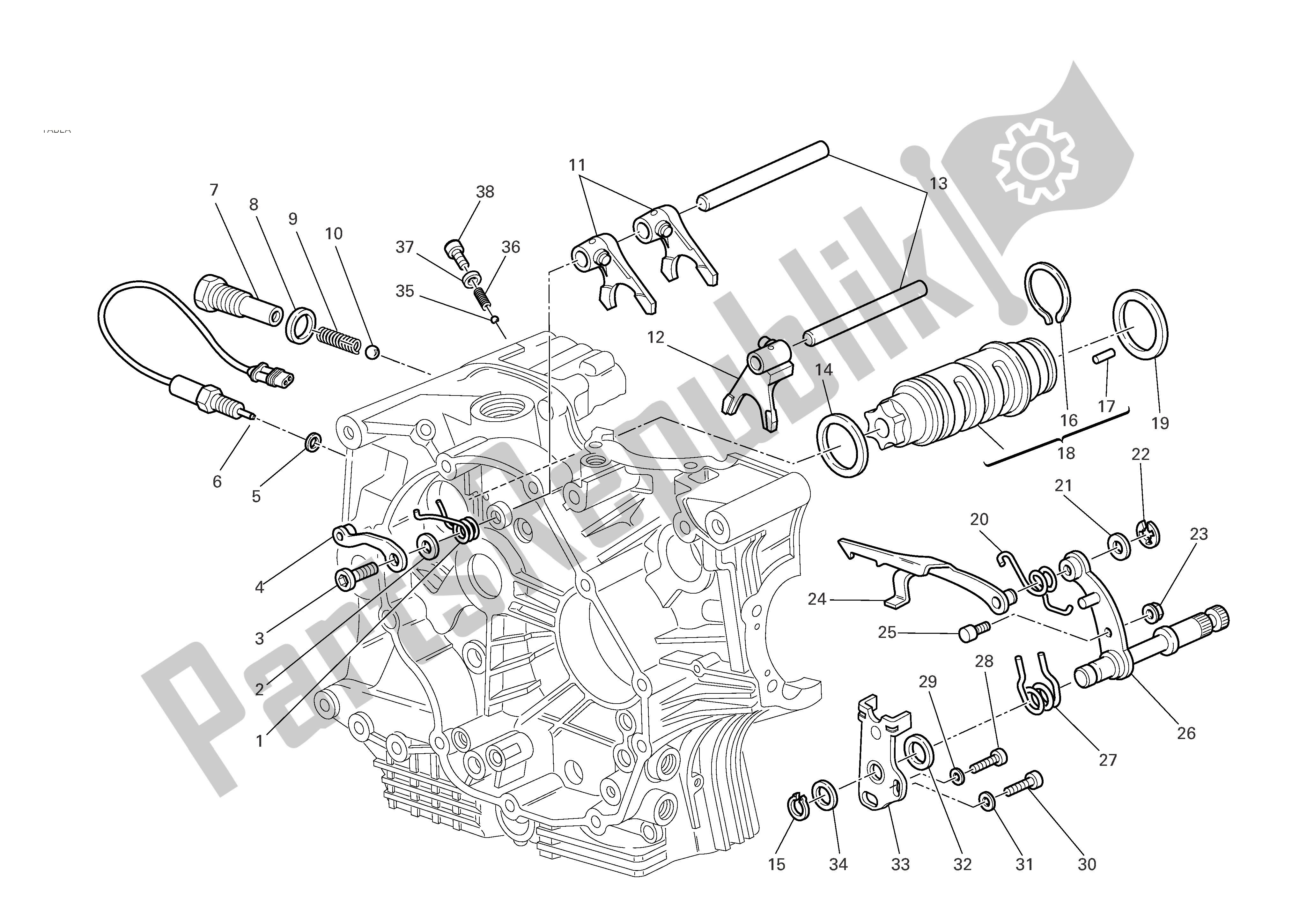 Tutte le parti per il Controllo Del Cambio del Ducati Sporttouring 3 S ABS 1000 2006