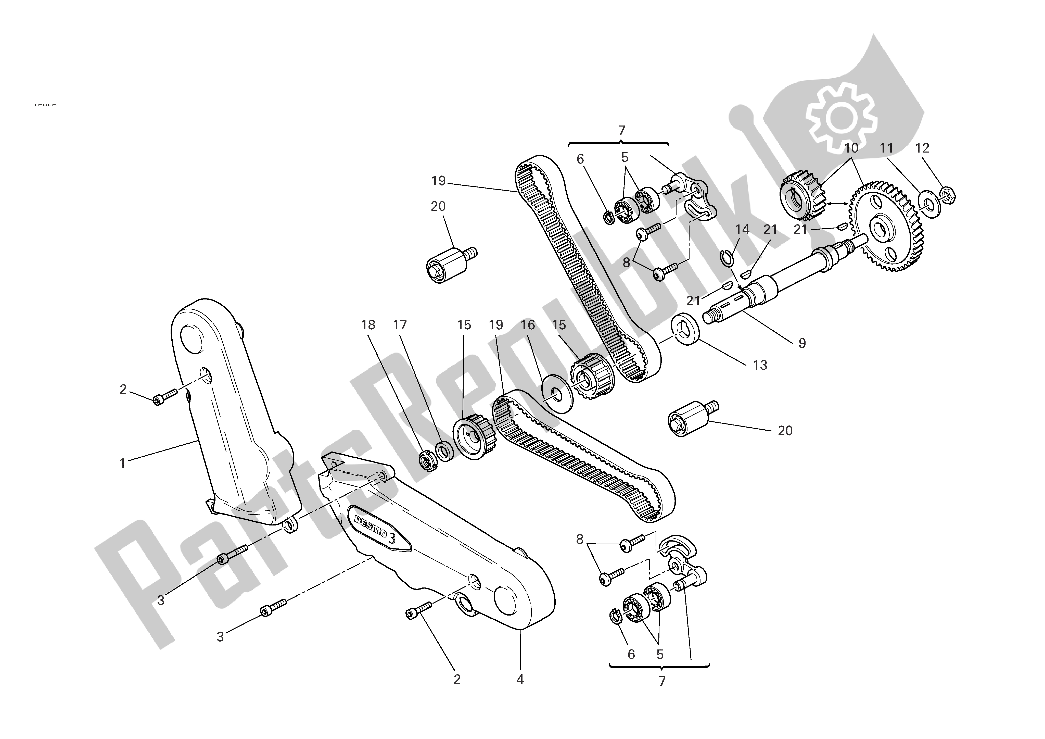 Tutte le parti per il Sistema Di Cronometraggio del Ducati Sporttouring 3 S ABS 1000 2006