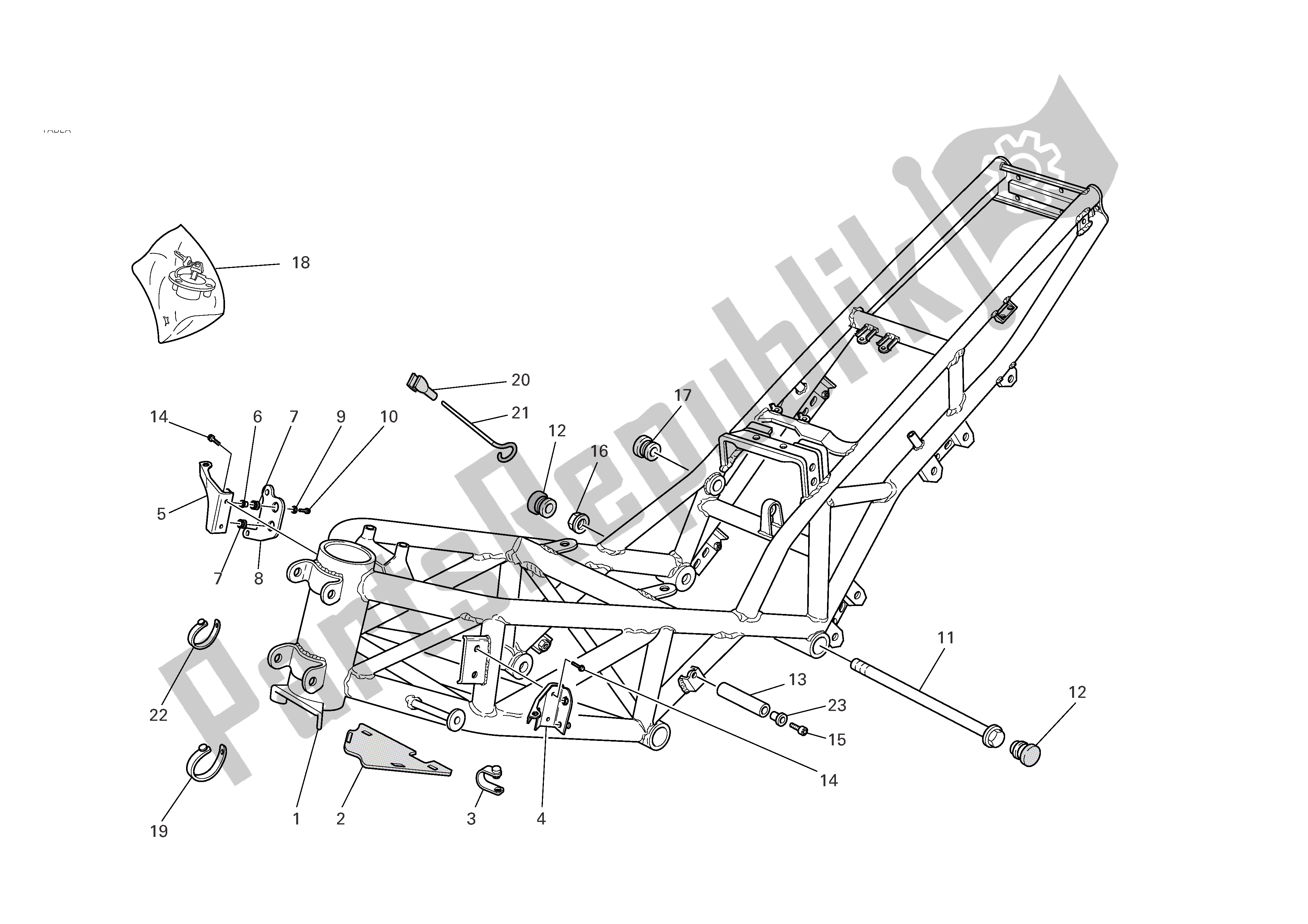 Tutte le parti per il Telaio del Ducati Sporttouring 3 S ABS 1000 2006