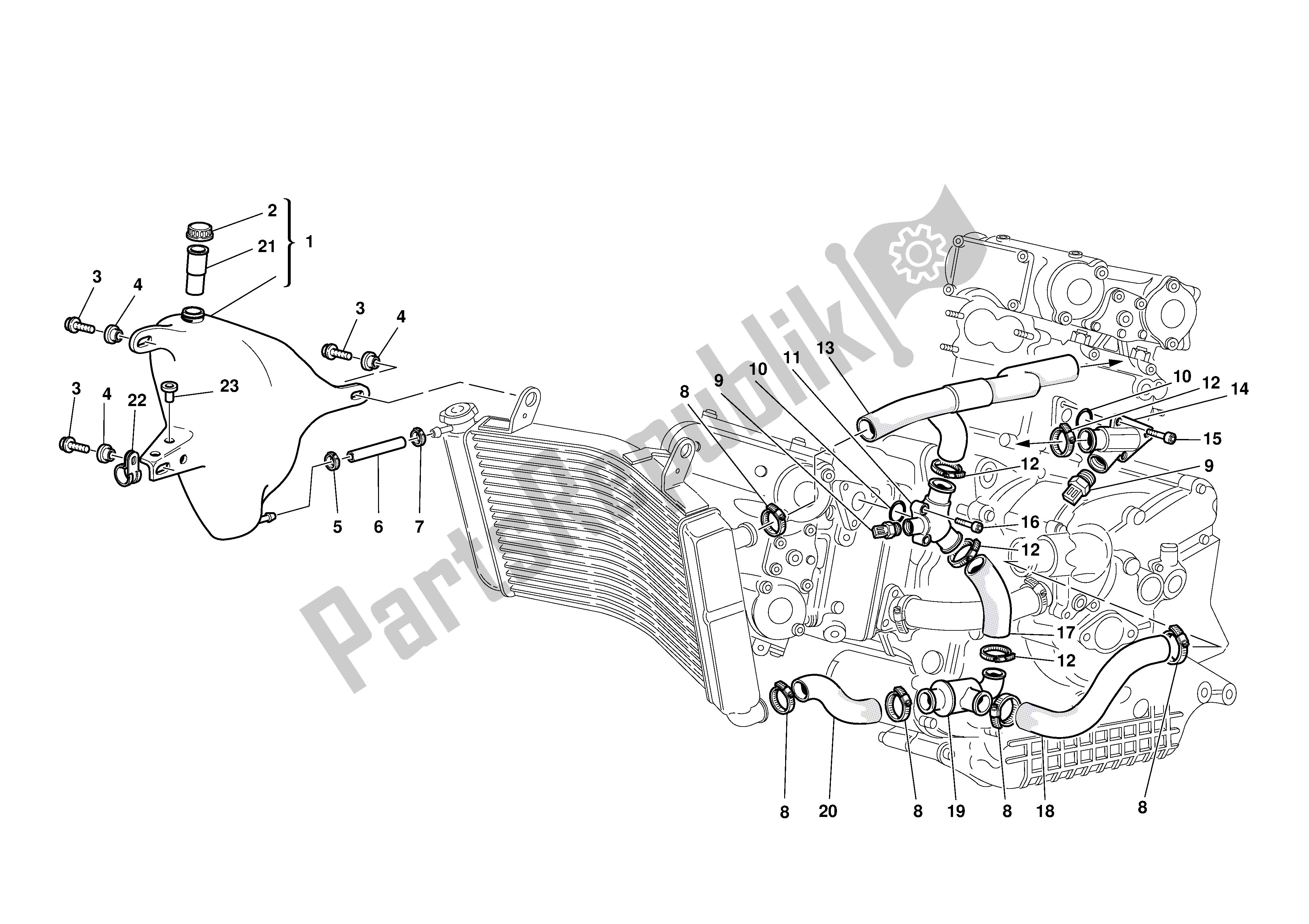 Todas as partes de Circuito De Refrigeração do Ducati Sporttouring 4 916 2001