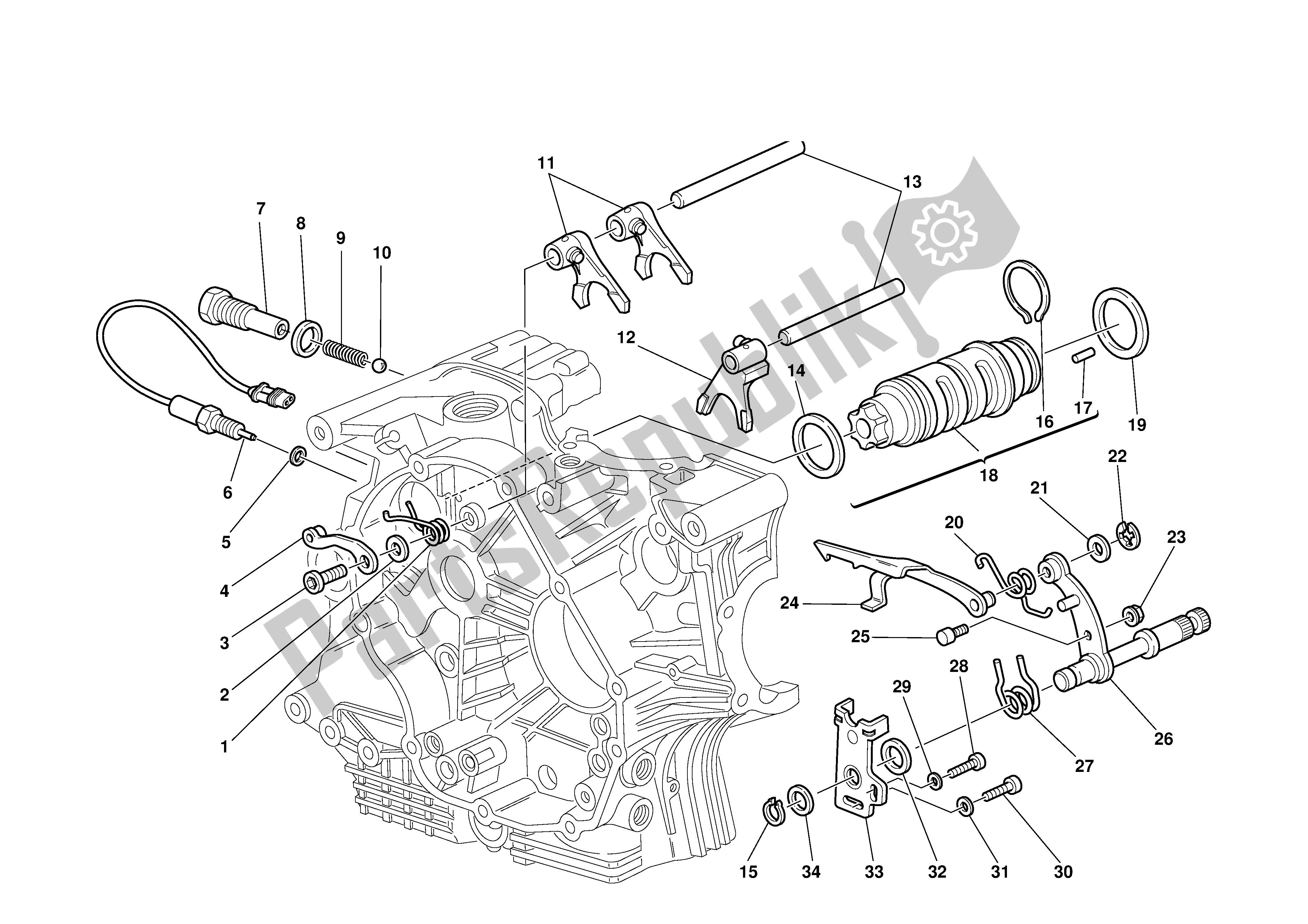 Tutte le parti per il Gearchange del Ducati Sporttouring 4 916 2001