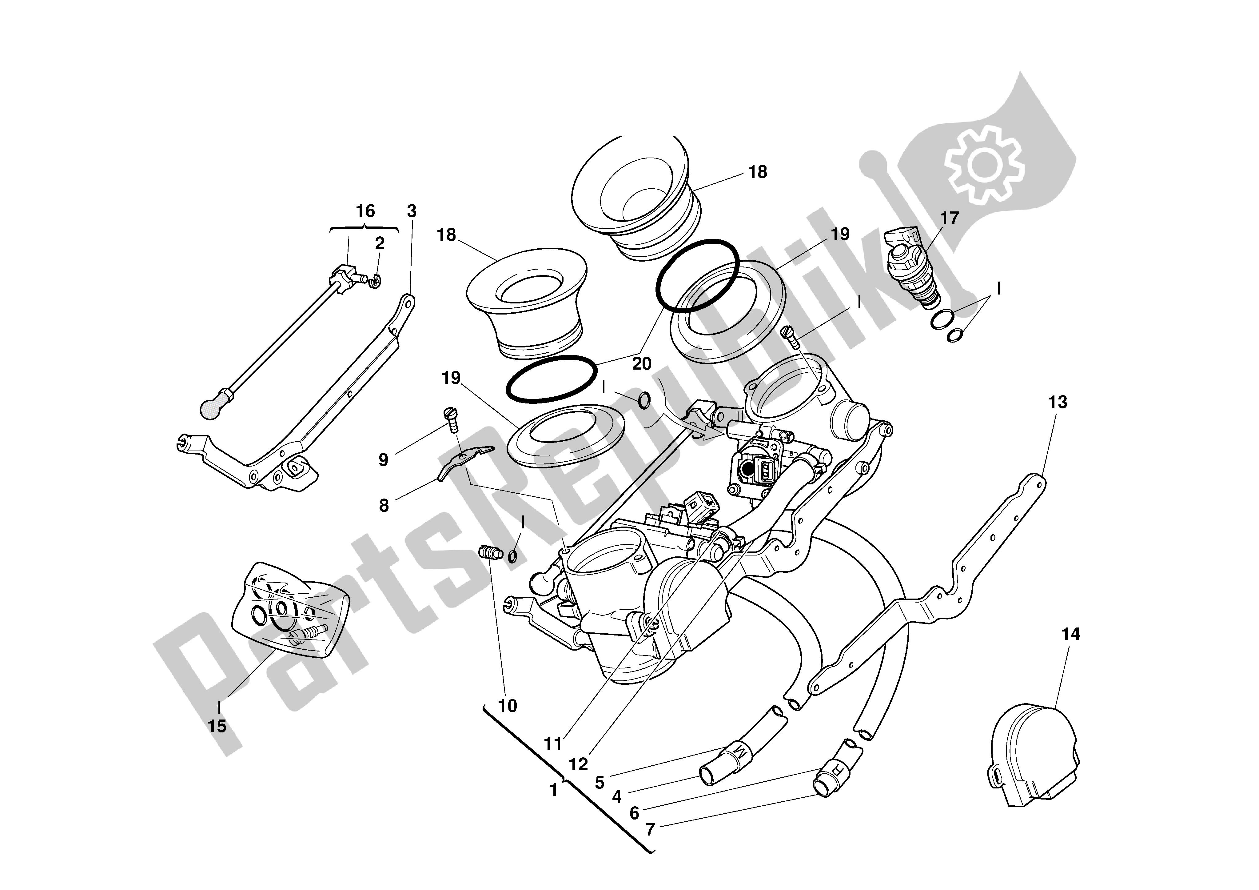 Tutte le parti per il Corpo Farfallato del Ducati Sporttouring 4 916 2001