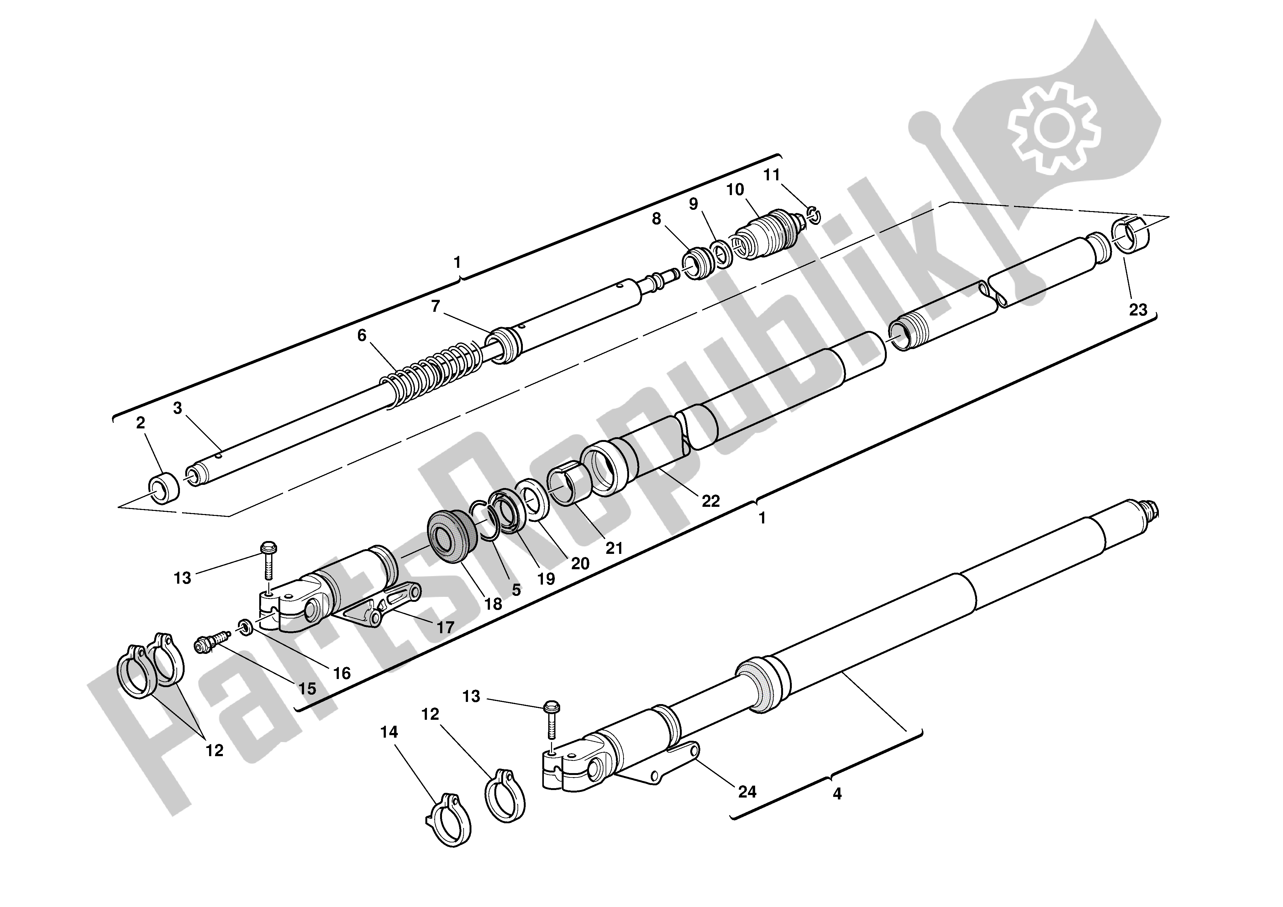 Tutte le parti per il Forcella Anteriore del Ducati Sporttouring 4 916 2001