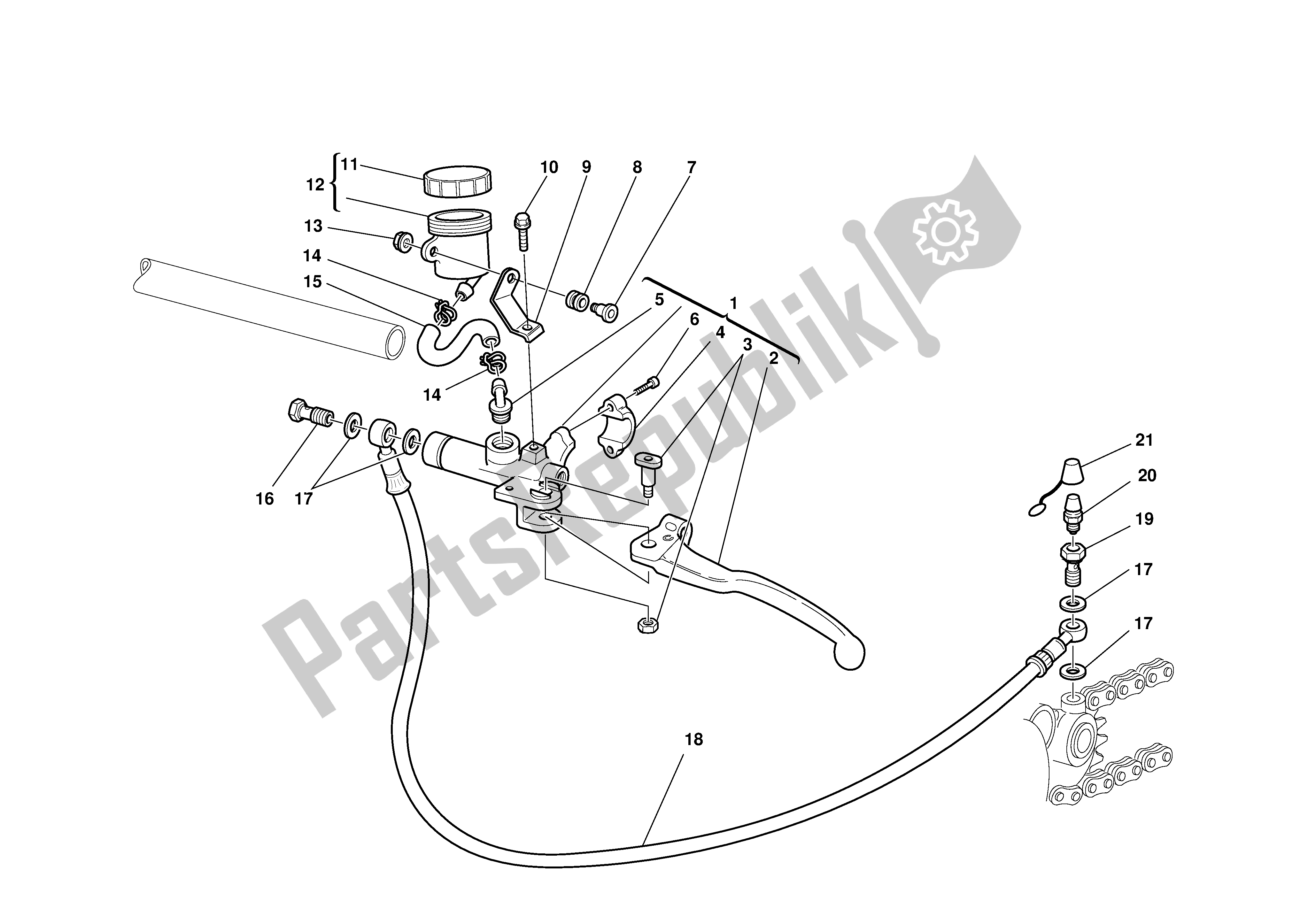 Todas as partes de Controle De Embreagem do Ducati Sporttouring 4 916 2001