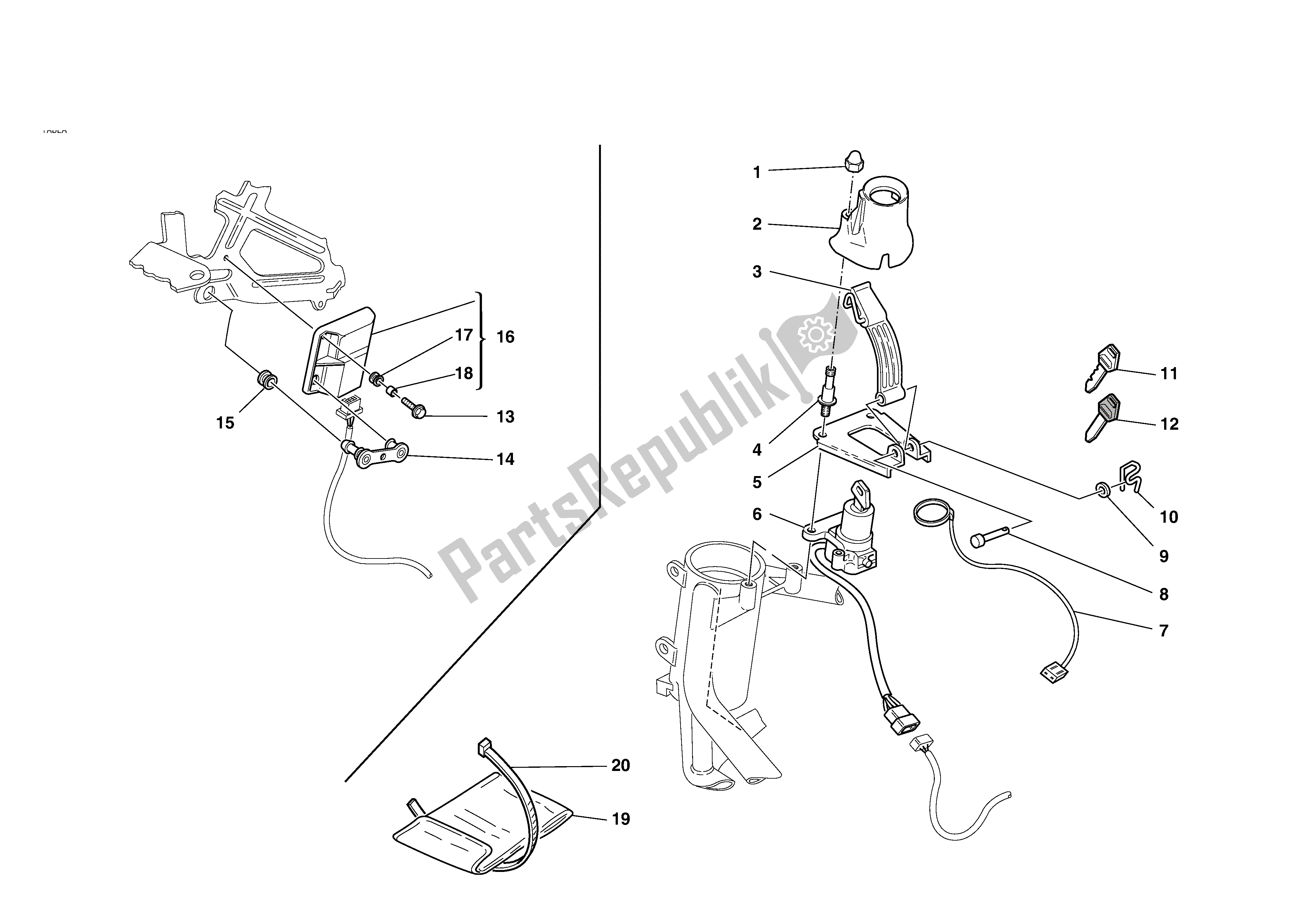 Tutte le parti per il Antifurto del Ducati Sporttouring 4 S 996 2002