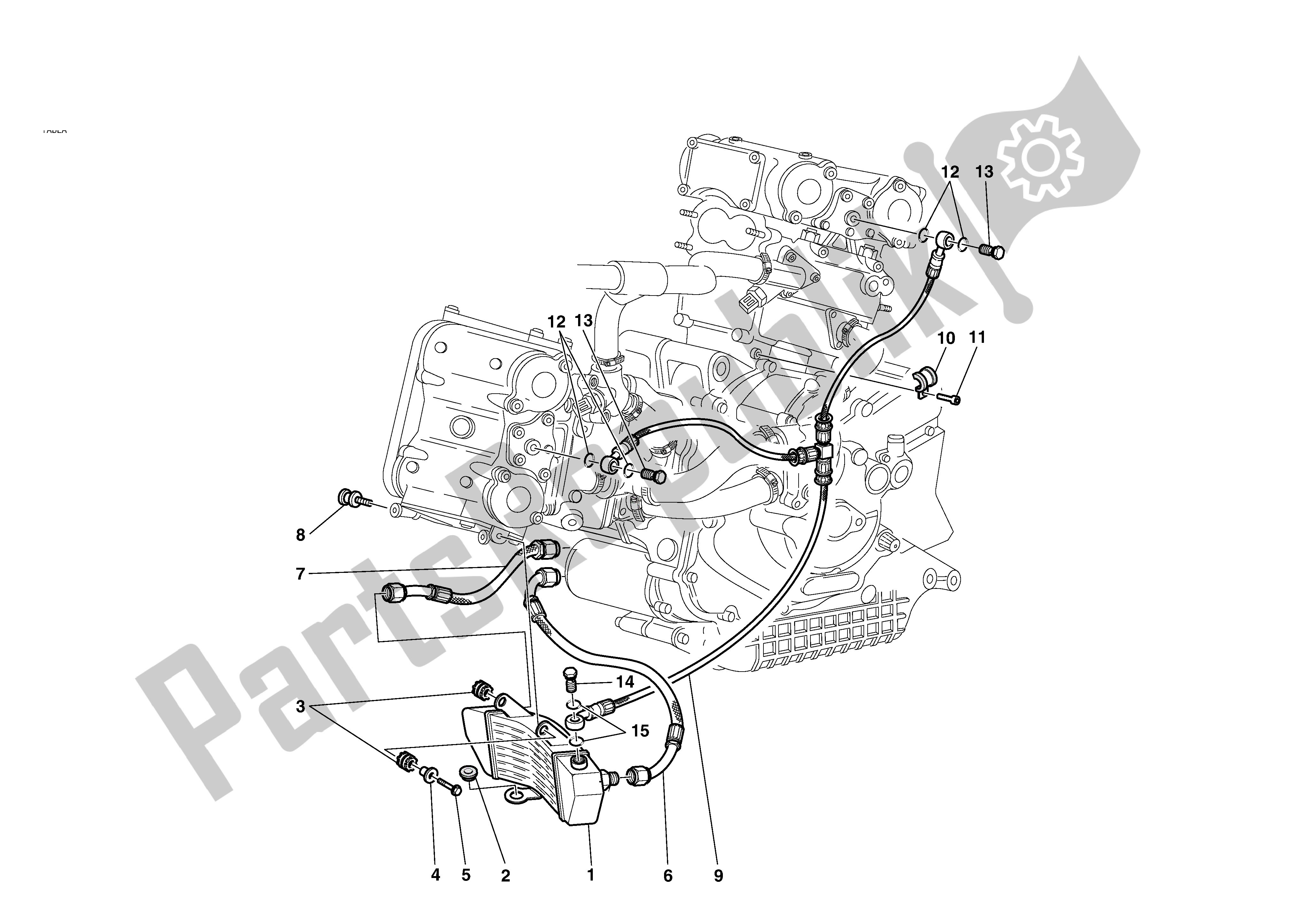 Tutte le parti per il Radiatore Dell'olio del Ducati Sporttouring 4 S 996 2002