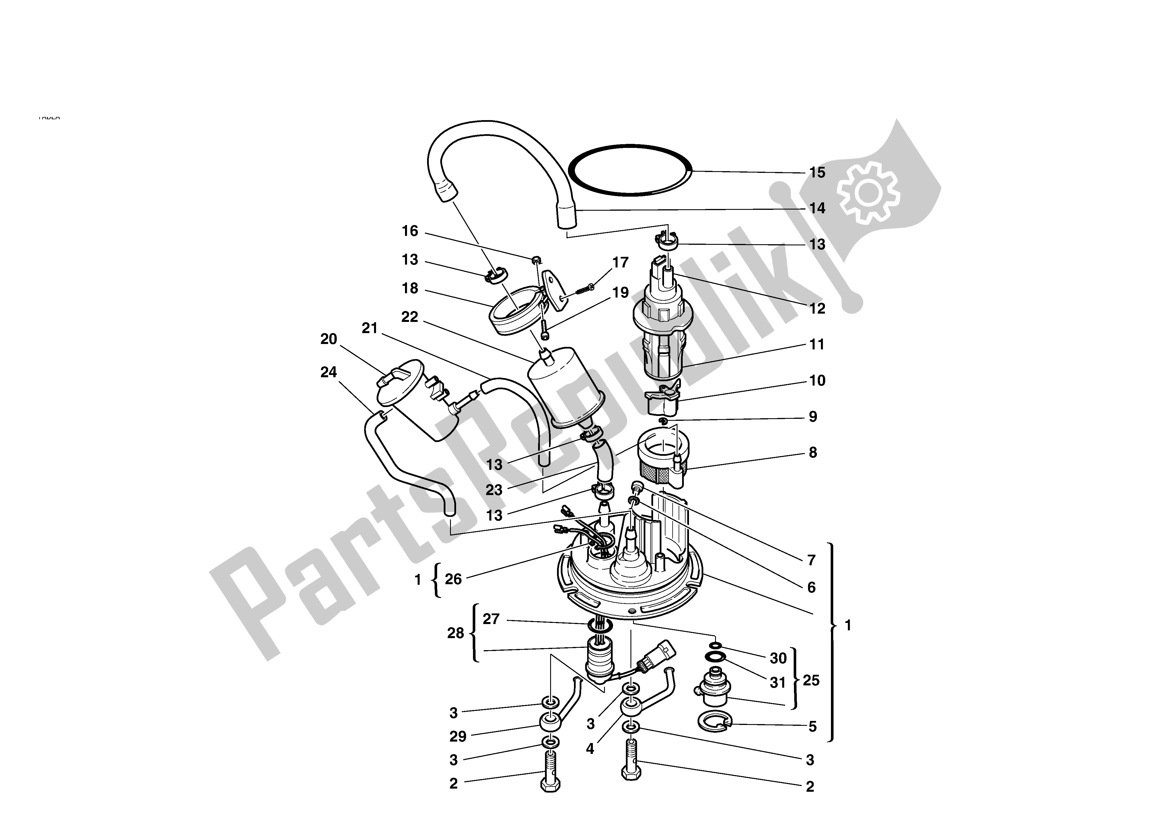 Tutte le parti per il Sistema Di Alimentazione Carburante del Ducati Sporttouring 4 S 996 2002