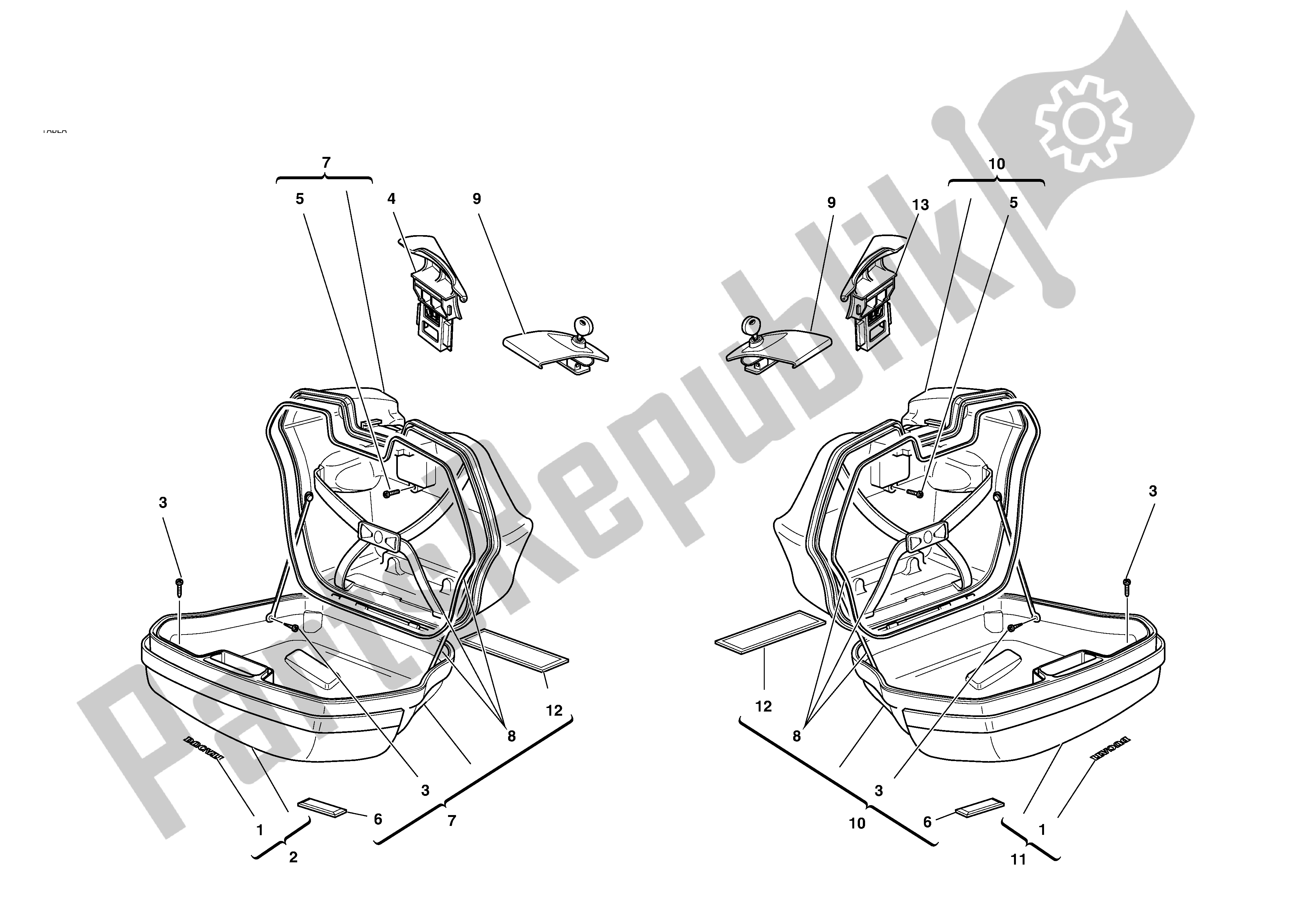 Tutte le parti per il Borse Laterali del Ducati Sporttouring 4 S 996 2002