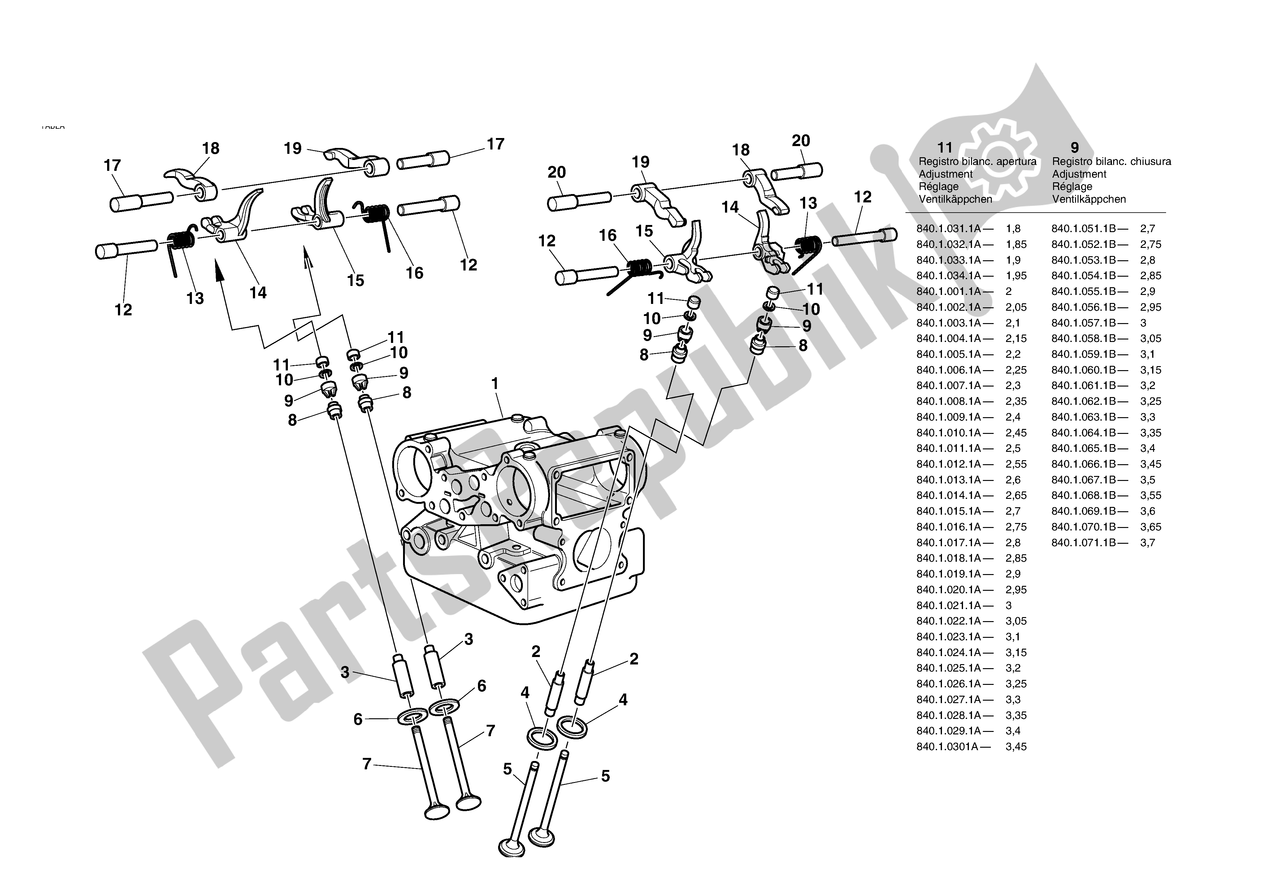 Tutte le parti per il Testa: Tempismo del Ducati Sporttouring 4 S 996 2002